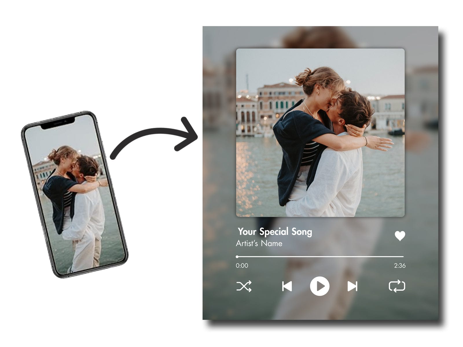 Easy to customize your photo and special song, you can even do it from your phone!