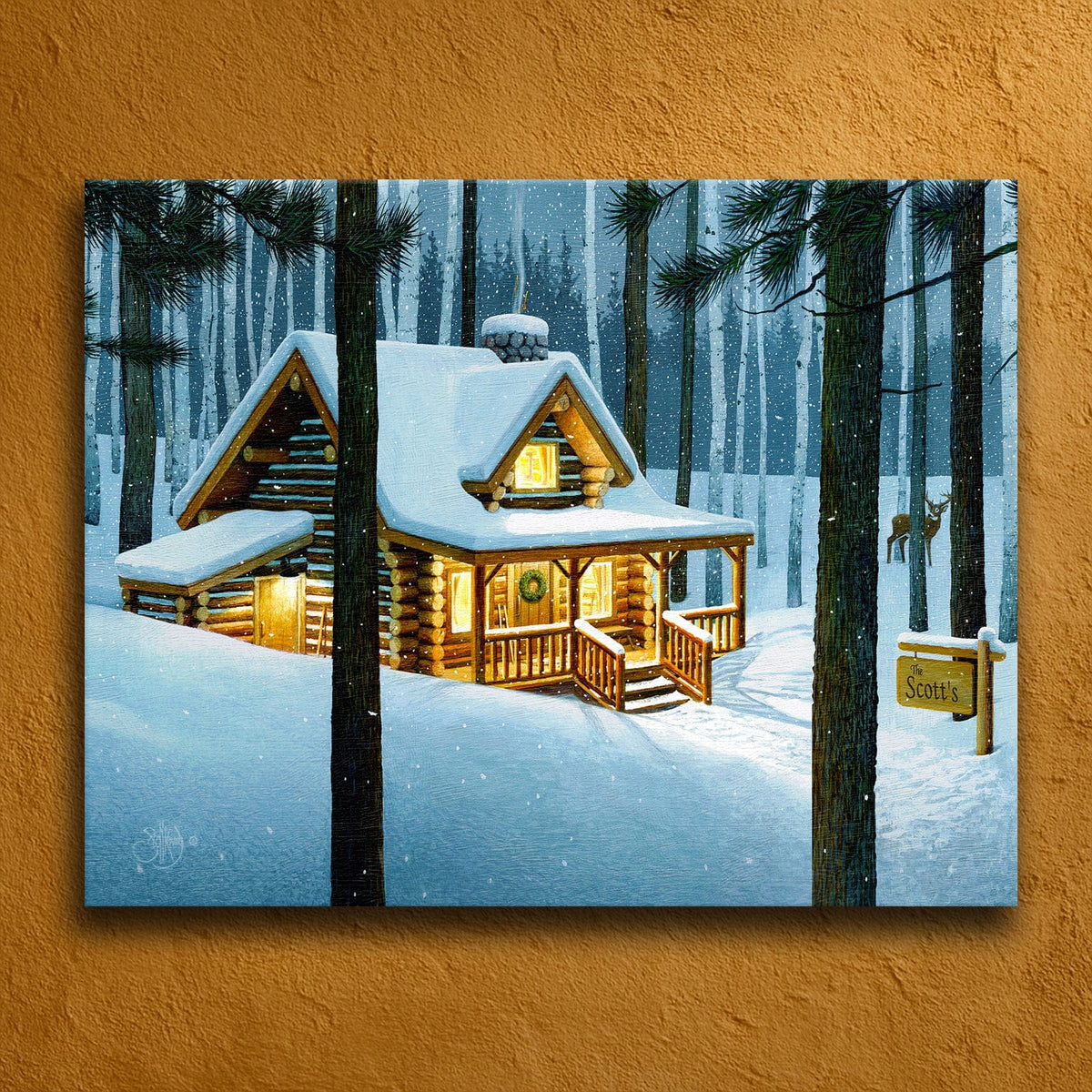 Personal-Prints art 16&quot;x20&quot; Stretched Canvas A Cozy Evening
