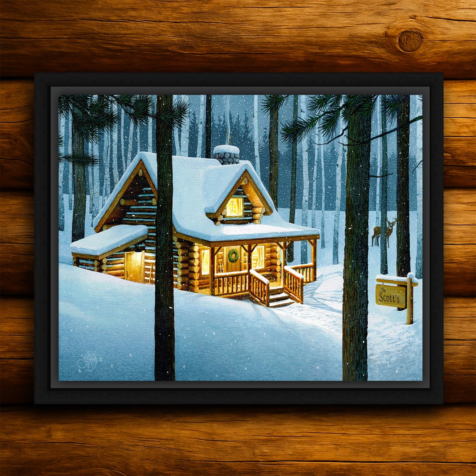 Personal-Prints art 20"x24" Float Framed Canvas A Cozy Evening