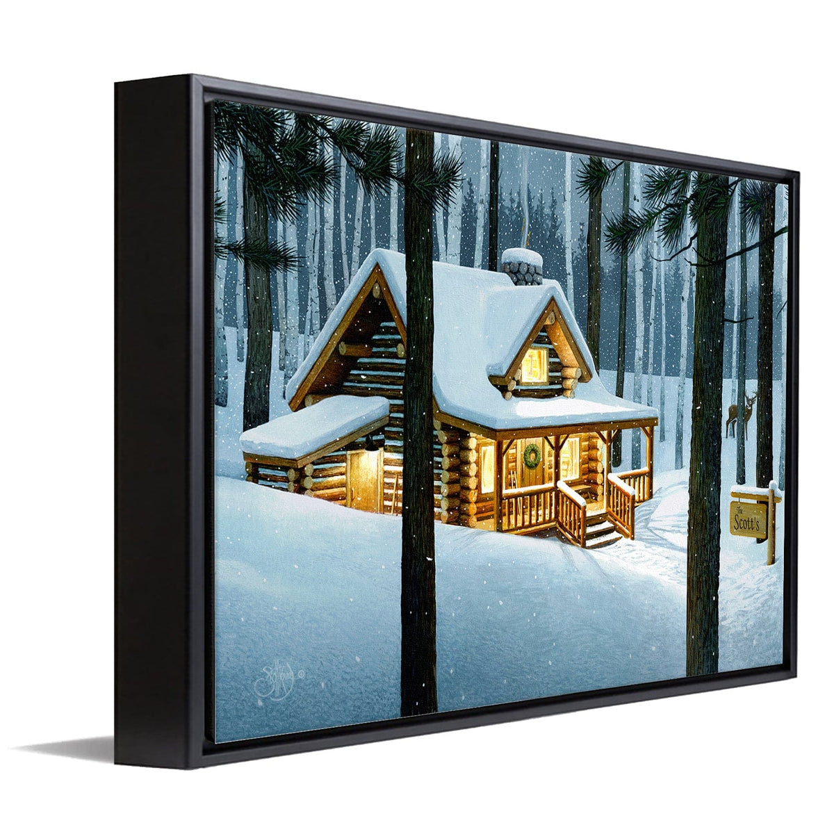 Personal-Prints art 12&quot;x16&quot; Float Framed Canvas A Cozy Evening