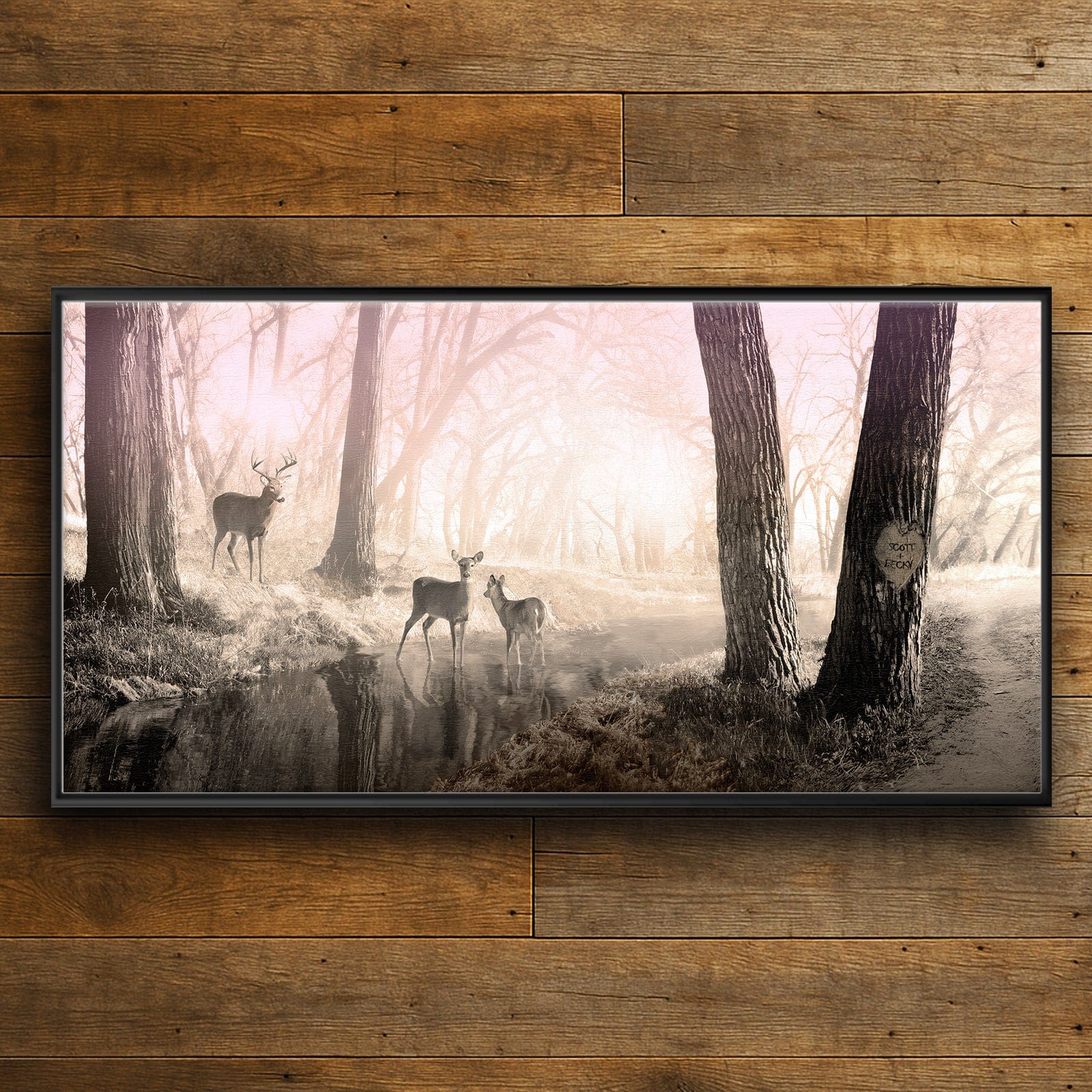 Personal-Prints art 16"x32" Float Framed Canvas A Peaceful Morning