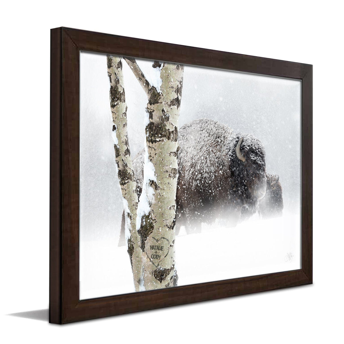 Personal-Prints art 11&quot;x14&quot; Framed Paper Print Aspen Bison