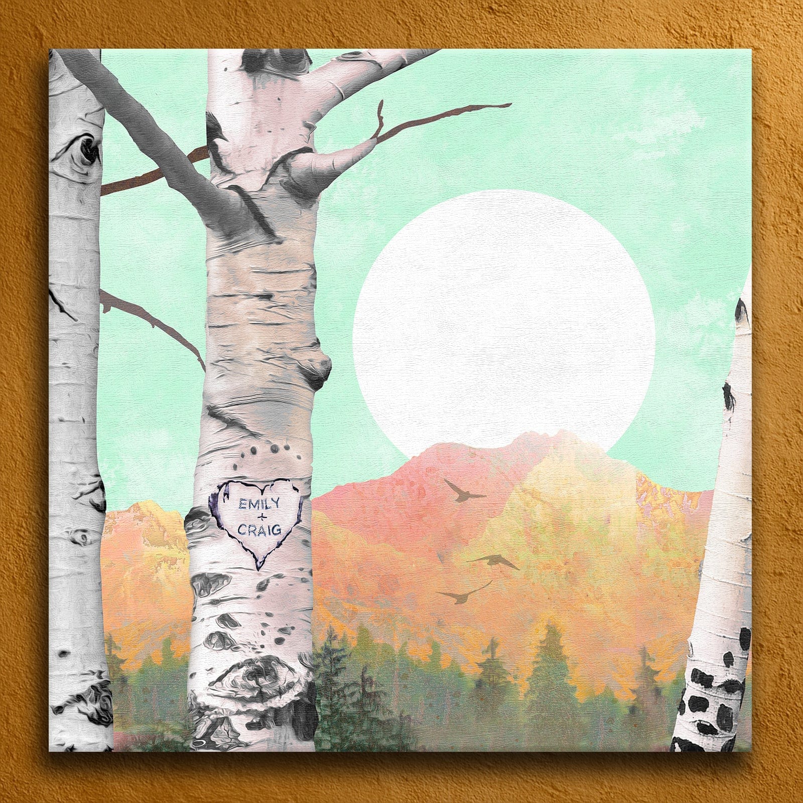 Personal-Prints art 32"x32" Stretched Canvas Aspen Mountain Personalized Art
