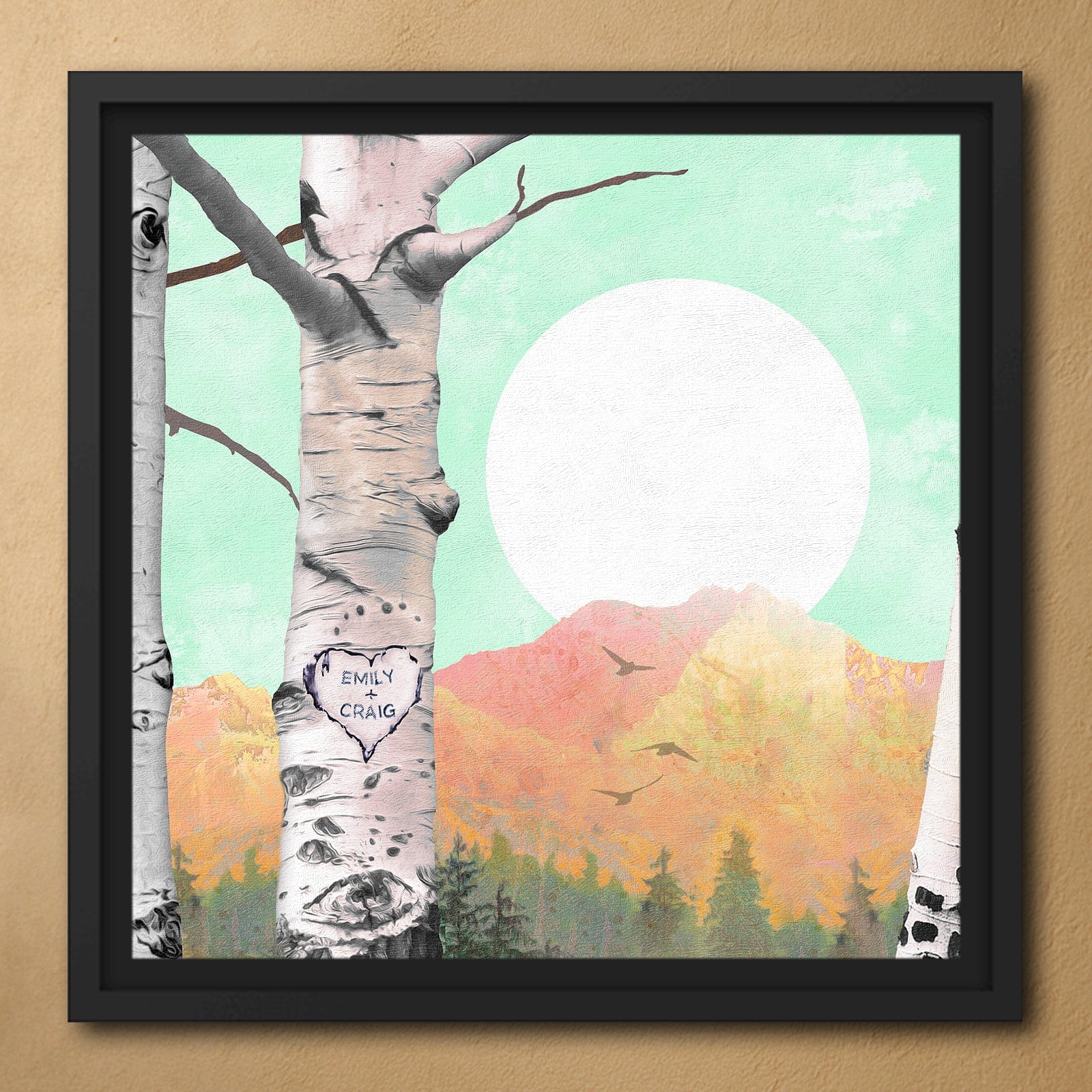 Personal-Prints art 24"x24" Float Framed Canvas Aspen Mountain Personalized Art