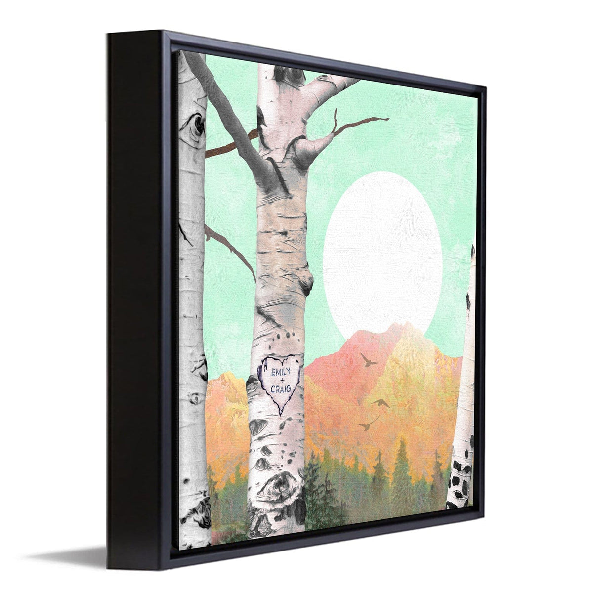 Personal-Prints art 14&quot;x14&quot; Float Framed Canvas Aspen Mountain Personalized Art