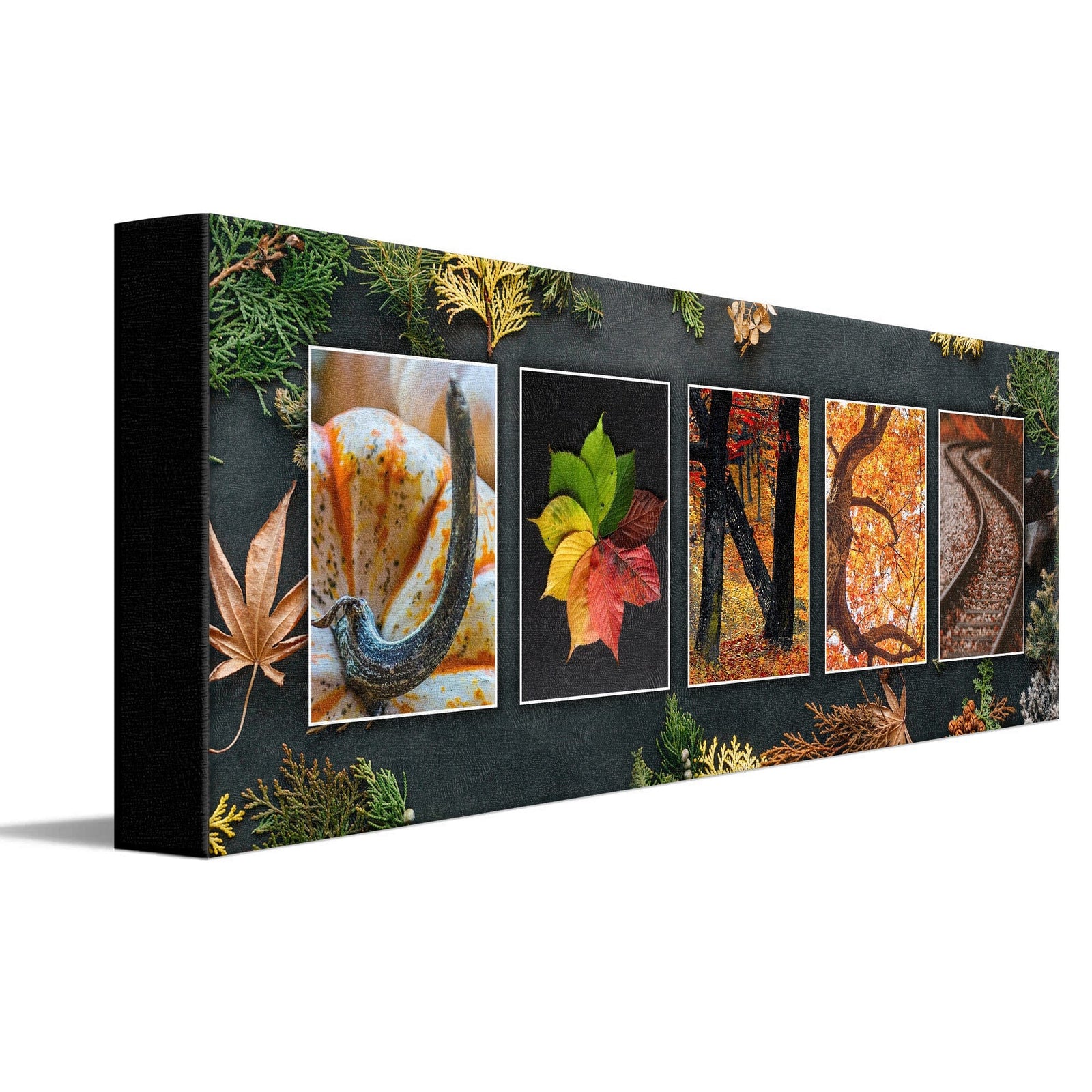 Personal-Prints art 6"x18" Stretched Canvas Autumn / Fall Letters Name Art Print