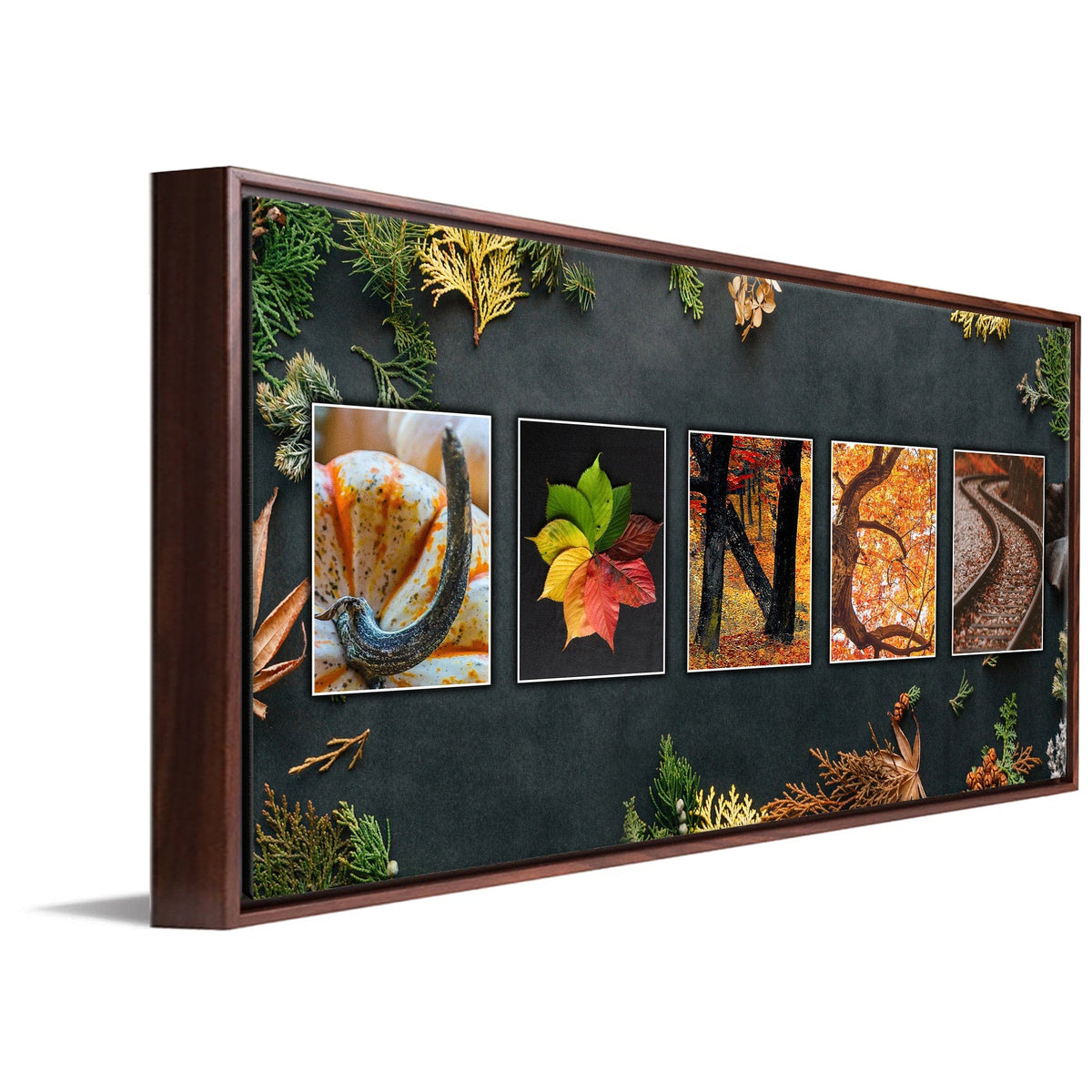 Personal-Prints art 16&quot;x32&quot; Float Framed Canvas Autumn / Fall Letters Name Art Print