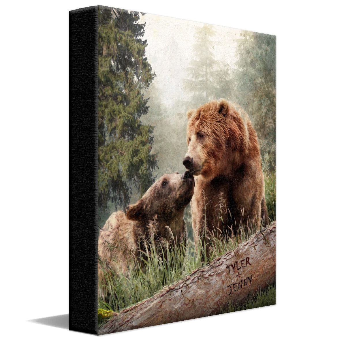 Personal-Prints art 11&quot;x14&quot; Stretched Canvas Back Country Bear Couple