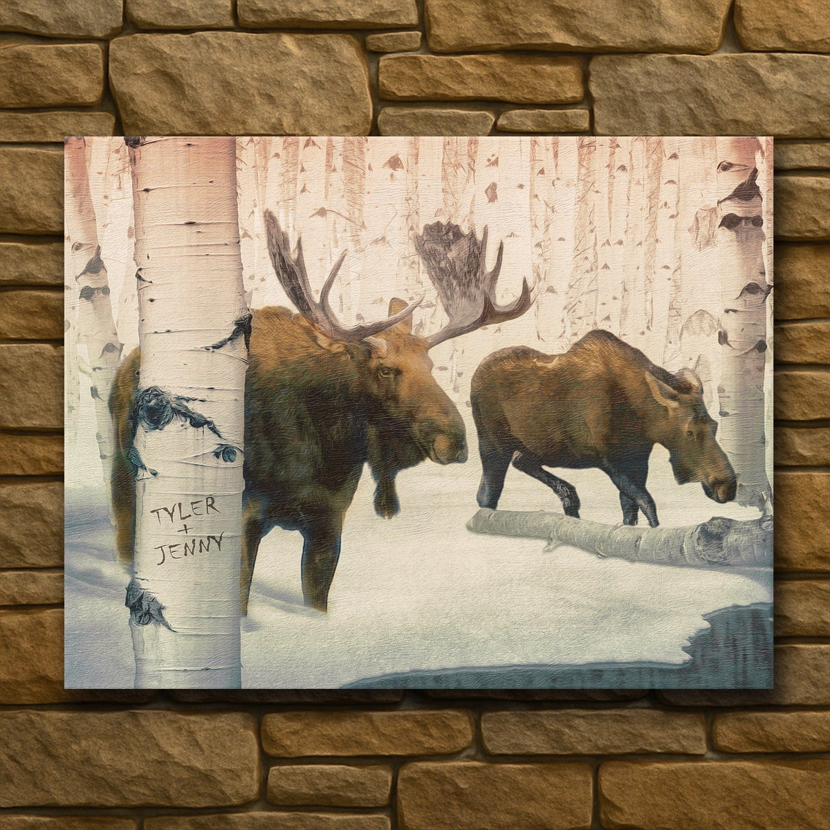 Personal-Prints art Back Country Moose Couple