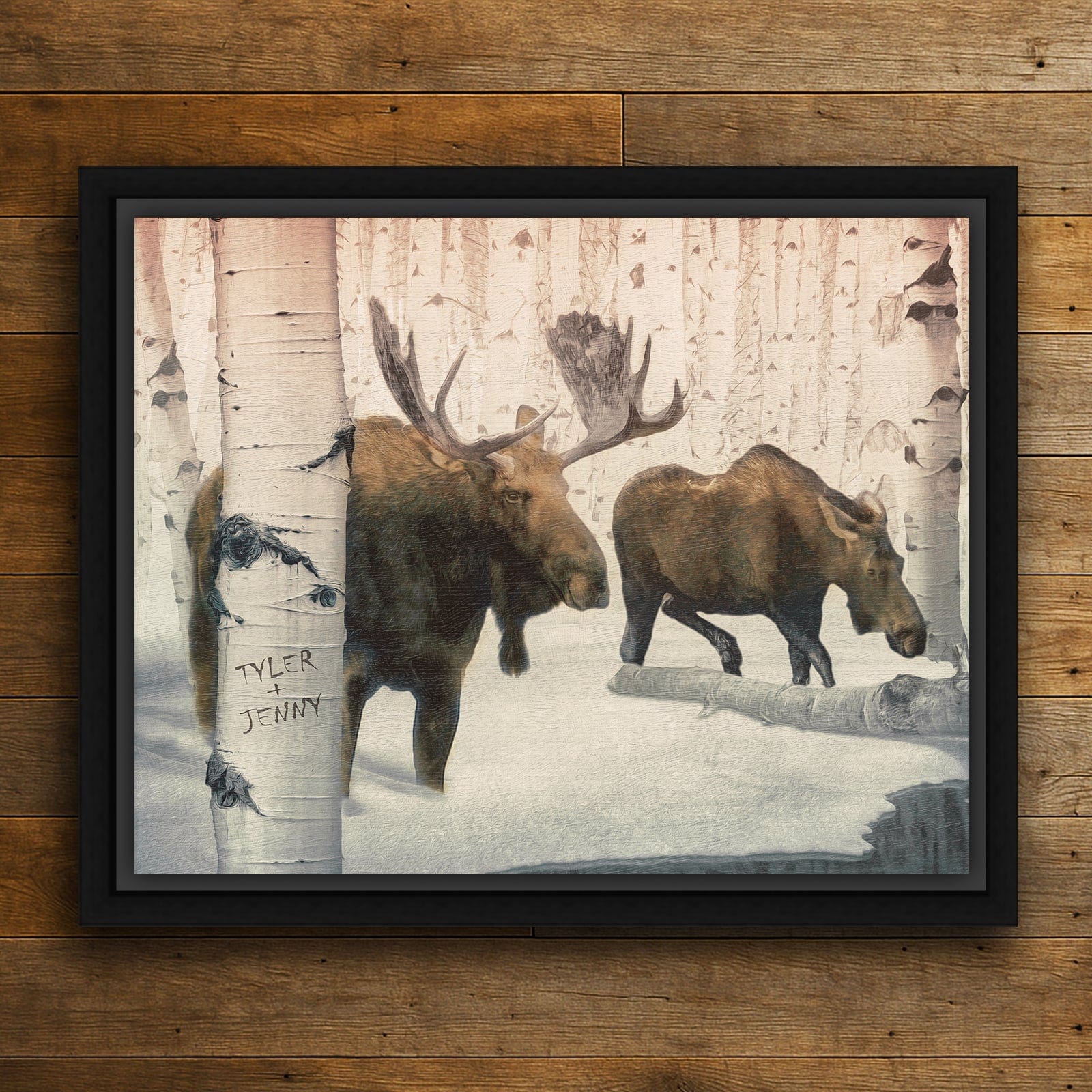 Personal-Prints art Back Country Moose Couple