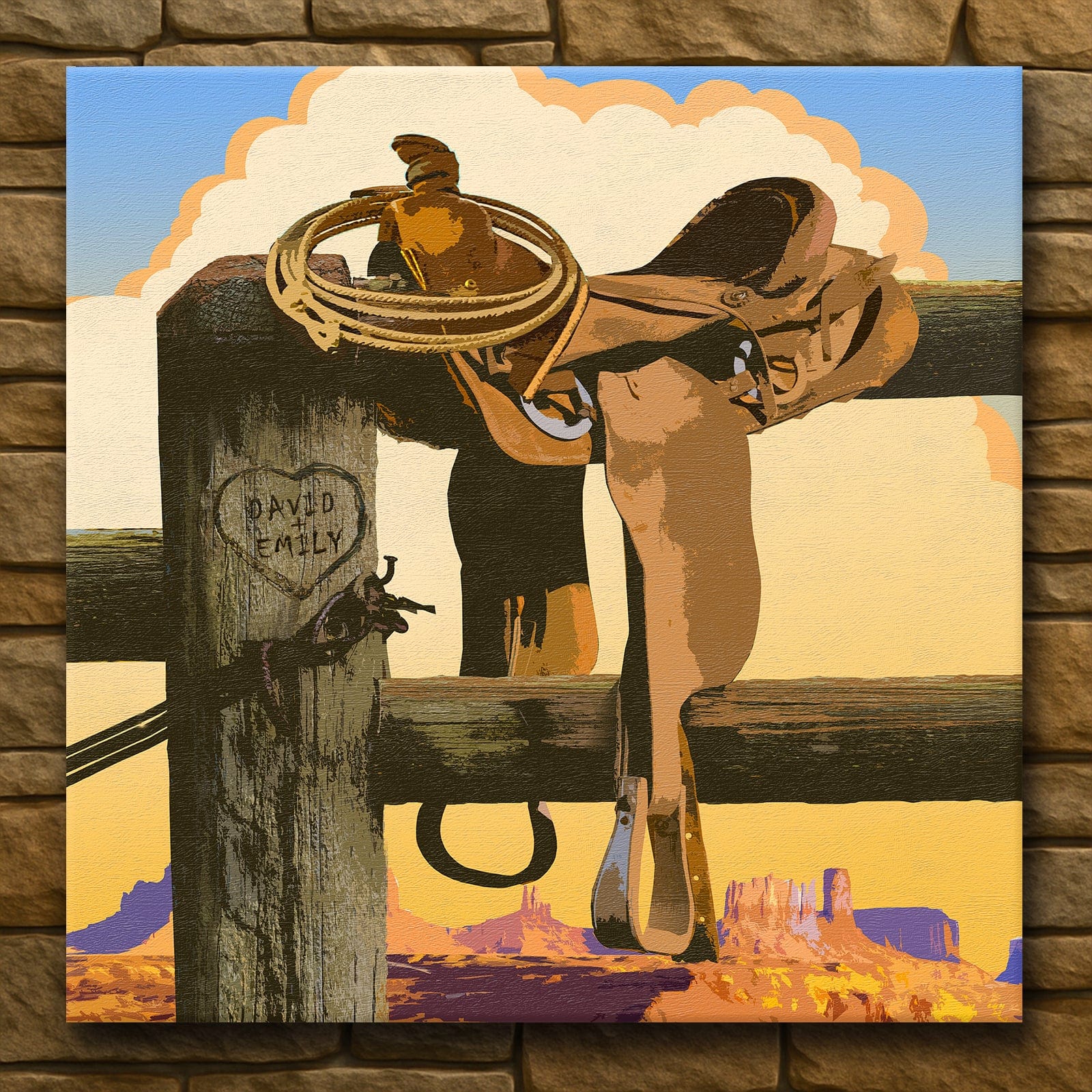 Personal-Prints art 24"x24" Stretched Canvas Back in the Saddle