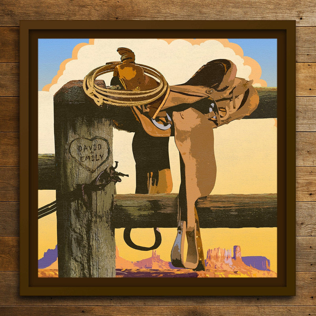 Personal-Prints art 24&quot;x24&quot; Float Framed Canvas Back in the Saddle