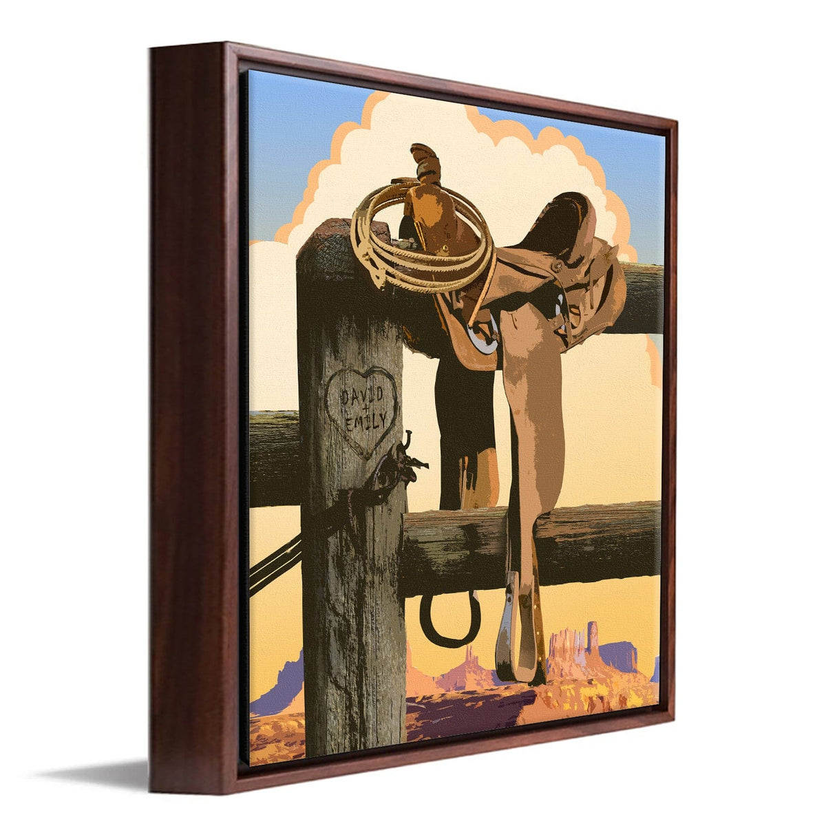 Personal-Prints art 14&quot;x14&quot; Float Framed Canvas Back in the Saddle