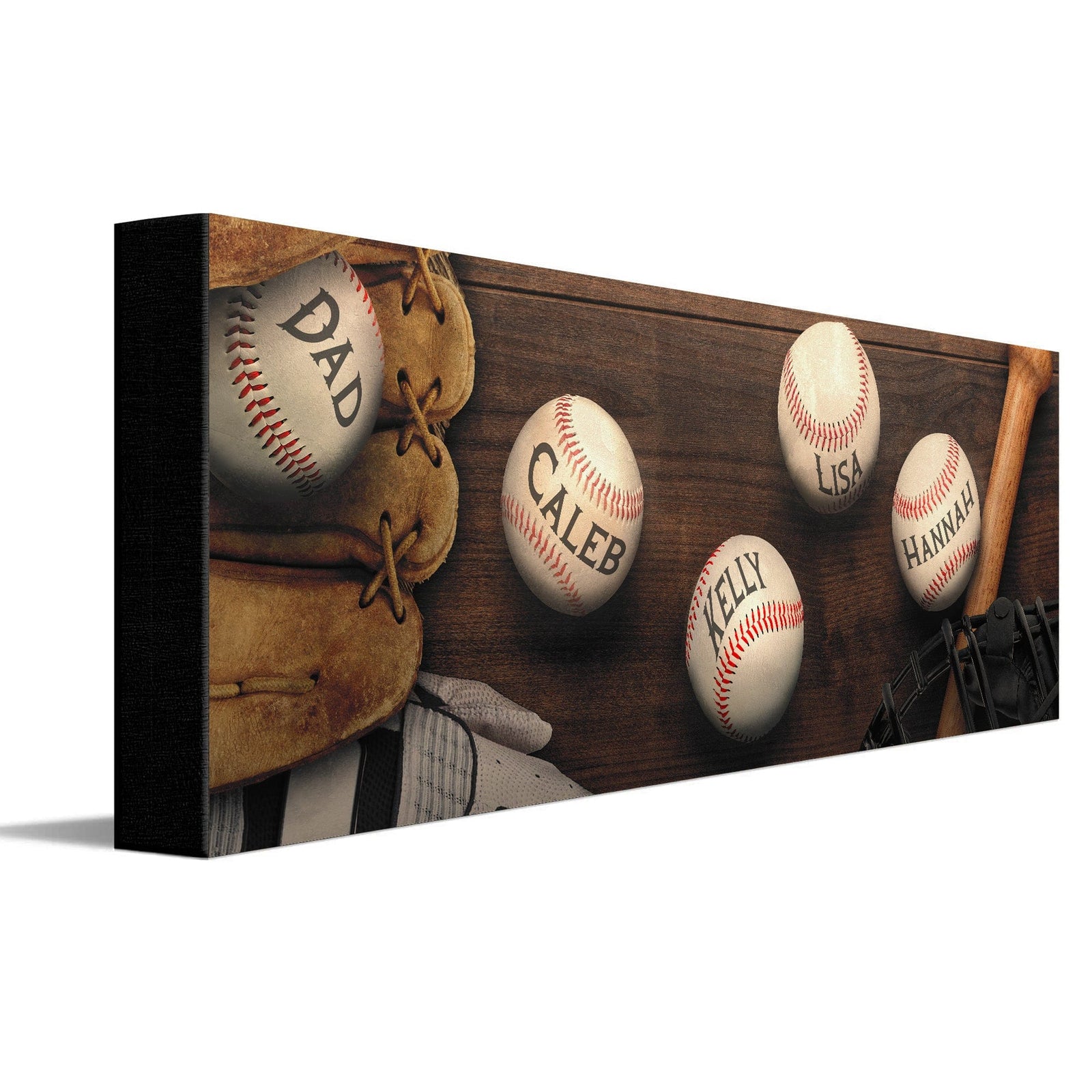 Personal-Prints art Baseballs Dad & Children Sign