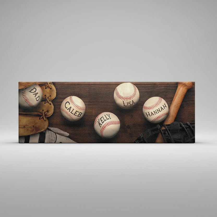 Personal-Prints art Baseballs Dad & Children Sign