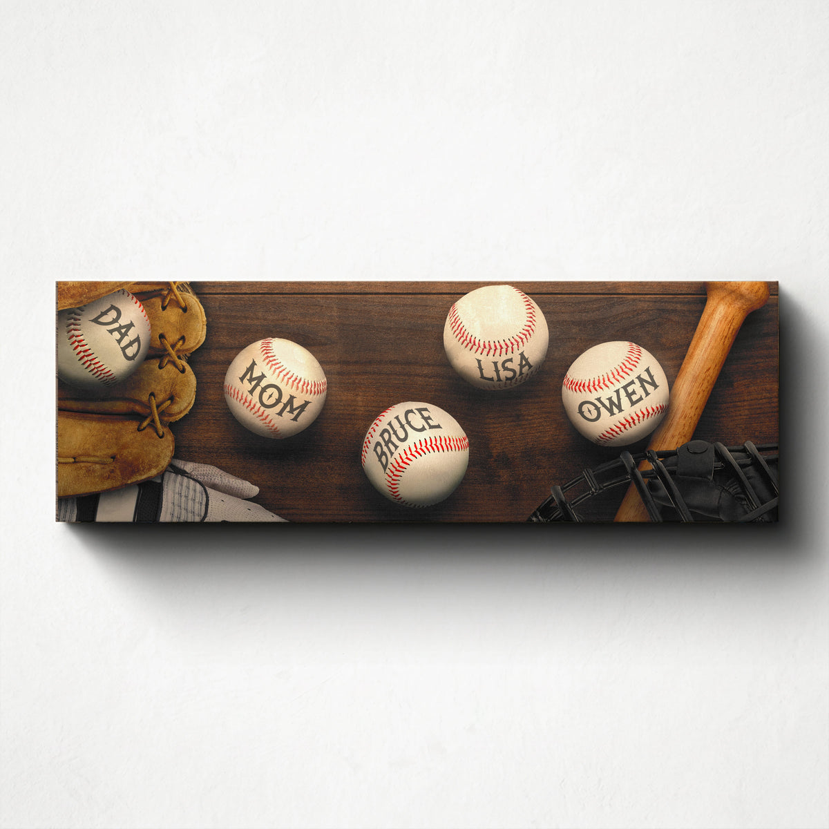 Personal-Prints art Baseballs Dad & Children Sign