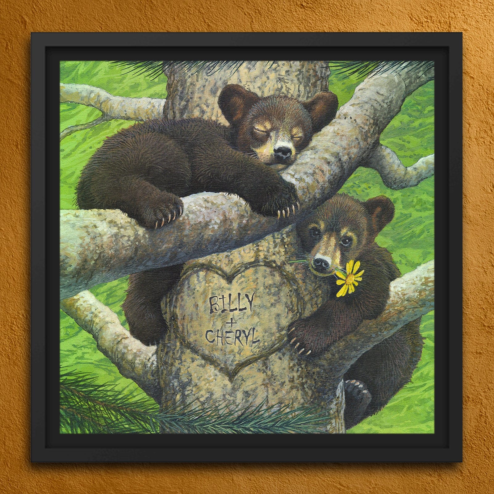 Personal-Prints art 24"x24" Float Framed Canvas Bear Cubs 2
