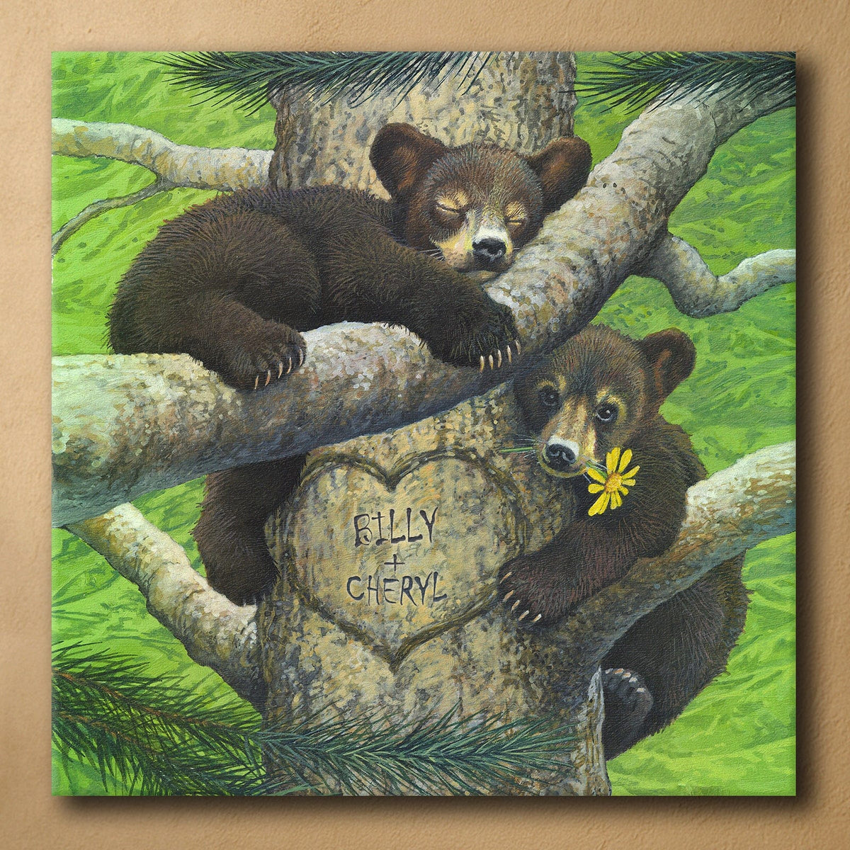 Personal-Prints art 24&quot;x24&quot; Stretched Canvas Bear Cubs 2