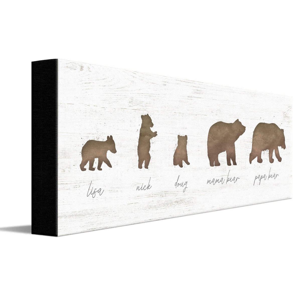 Personal-Prints art 6&quot;x18&quot; Stretched Canvas Bear Family