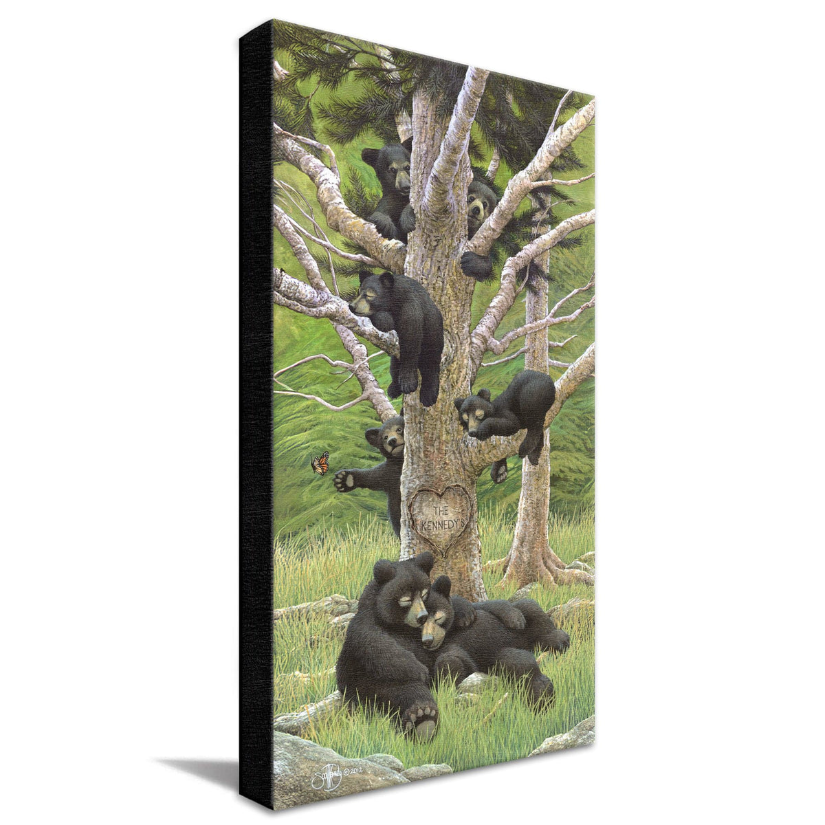 Personal-Prints art 16&quot;x32&quot; Stretched Canvas Bear Family Tree
