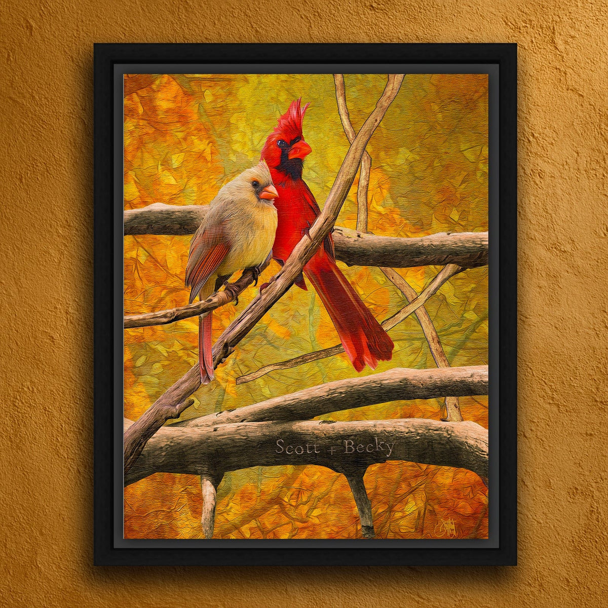 Personal-Prints art 20&quot;x24&quot; Float Framed Canvas Birds of a Feather