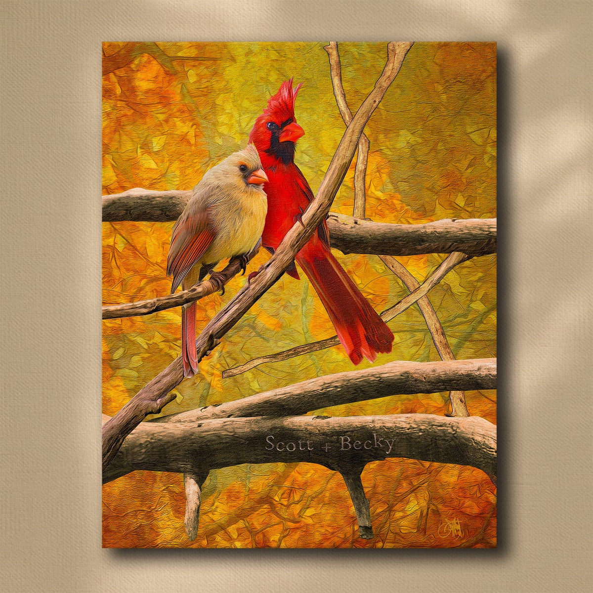 Personal-Prints art 16&quot;x20&quot; Stretched Canvas Birds of a Feather