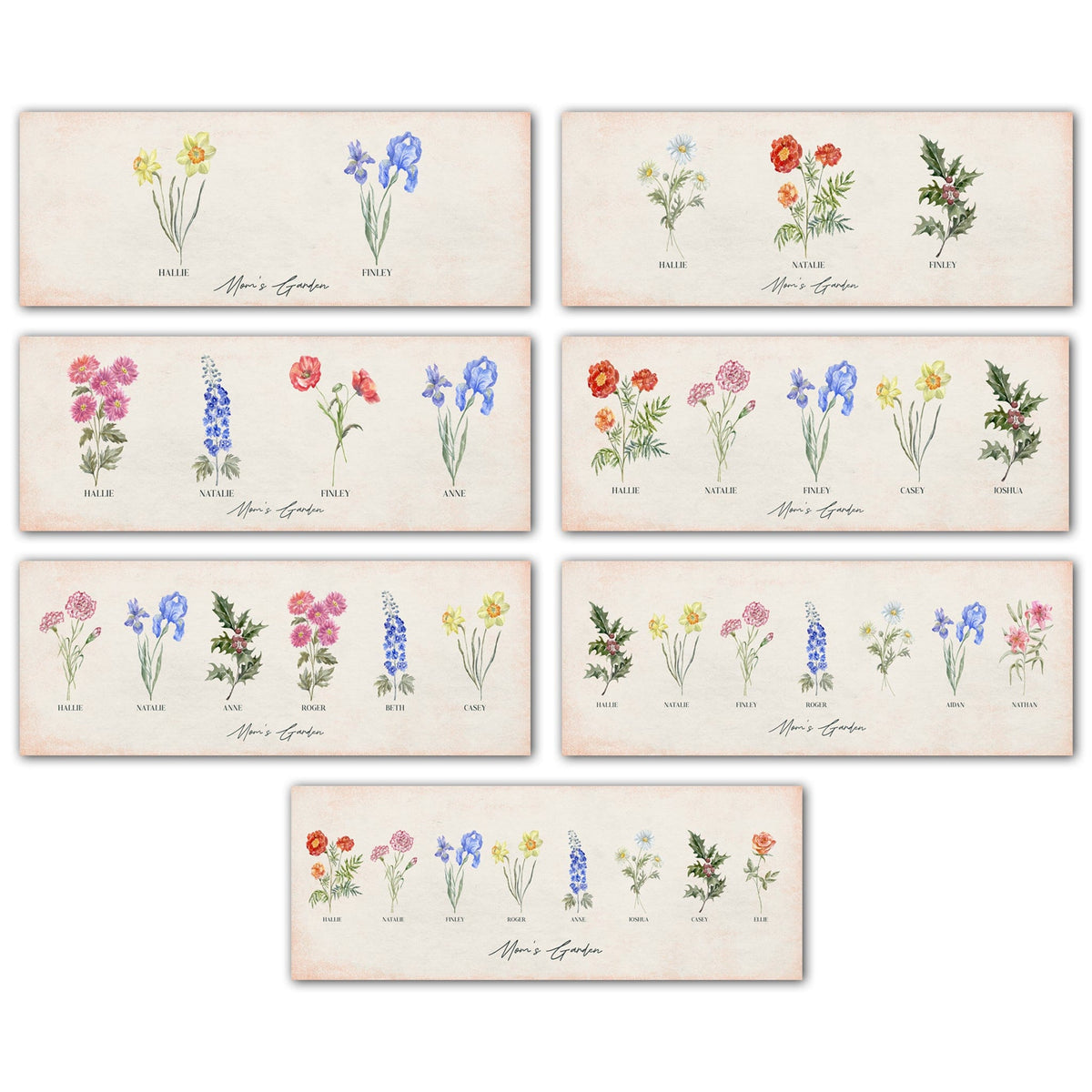 Personal-Prints art Birth Month Flower Garden - Personalized Gift For Mom