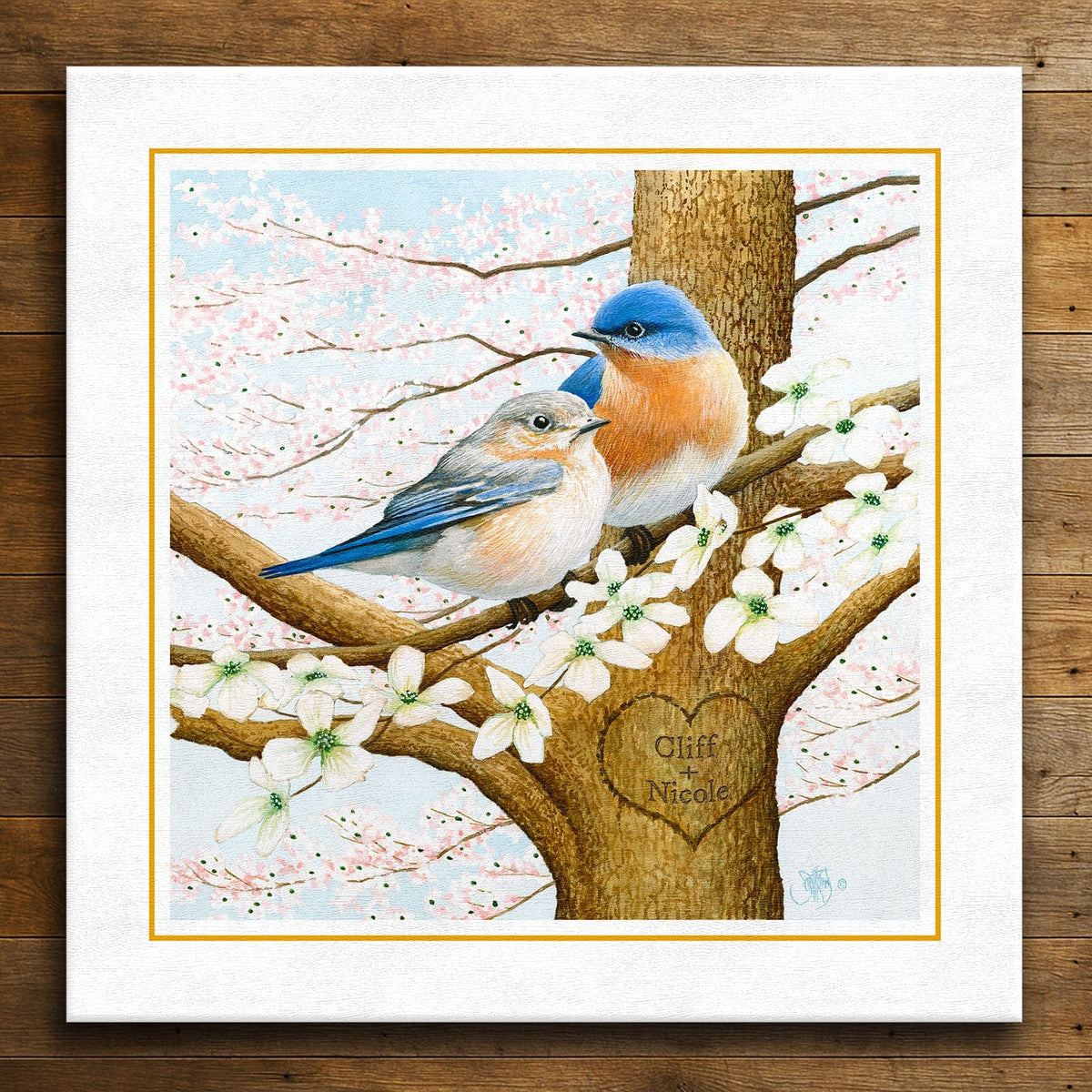 Personal-Prints art 24&quot;x24&quot; Stretched Canvas Blue Birds