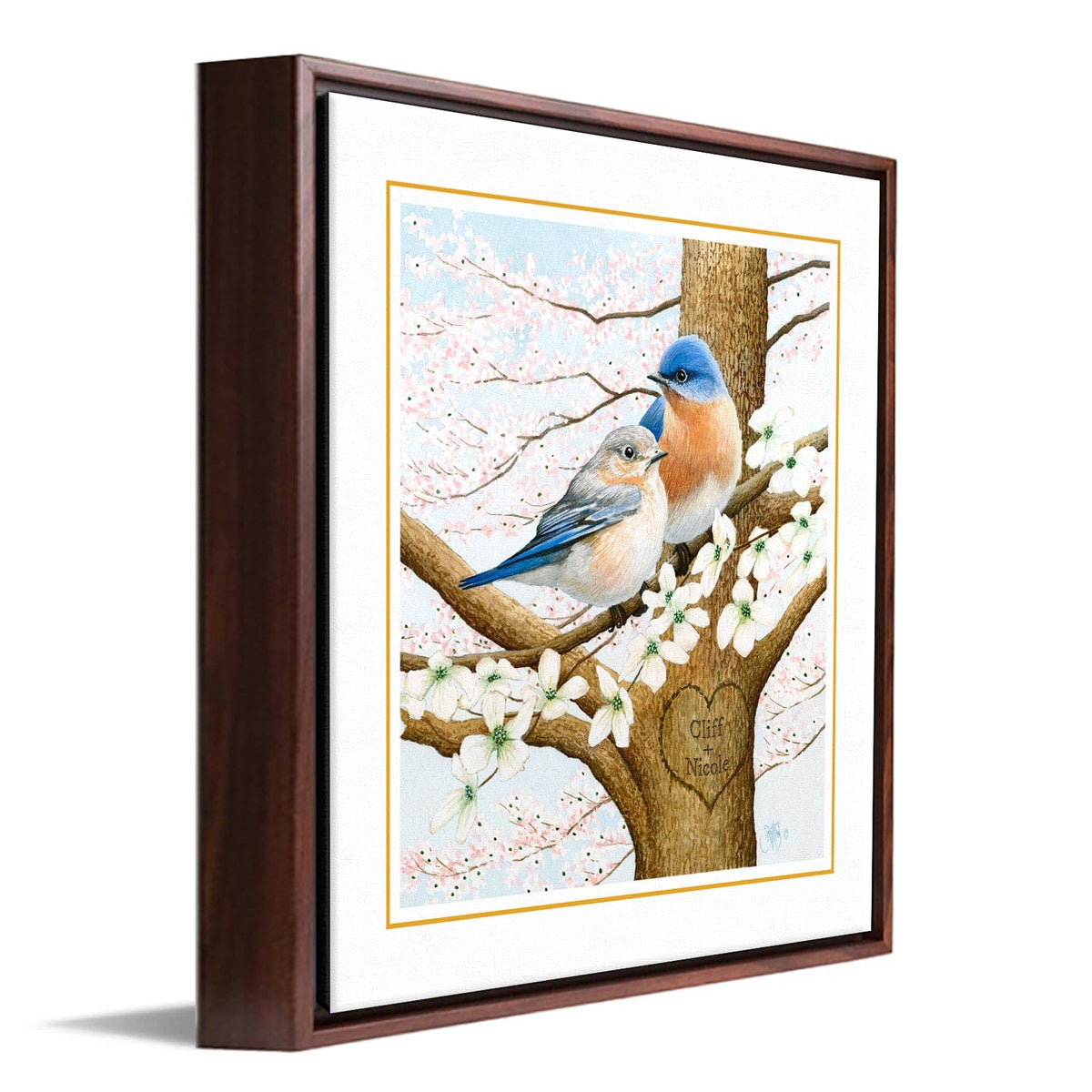 Personal-Prints art 14&quot;x14&quot; Float Framed Canvas Blue Birds