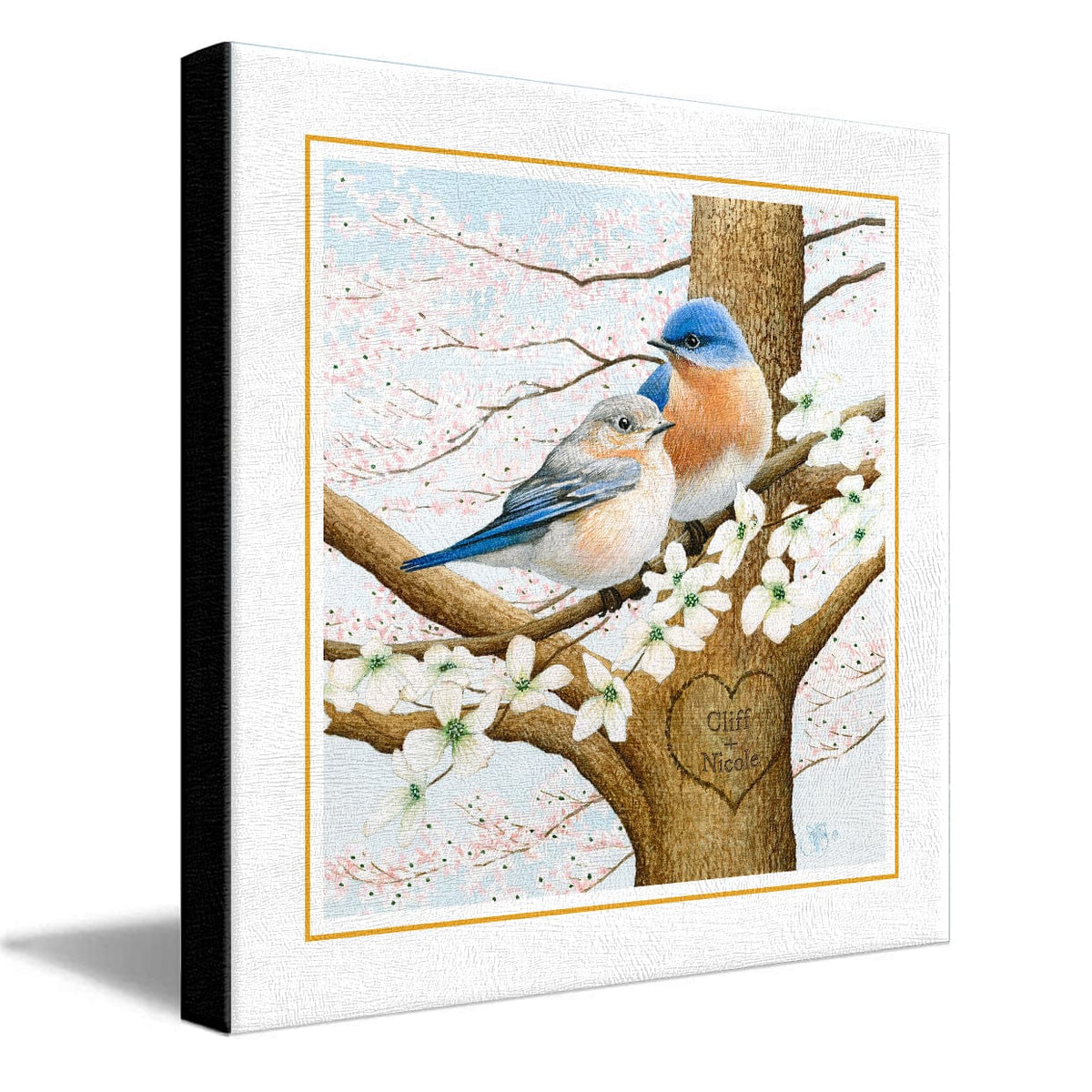 Personal-Prints art 14&quot;x14&quot; Stretched Canvas Blue Birds