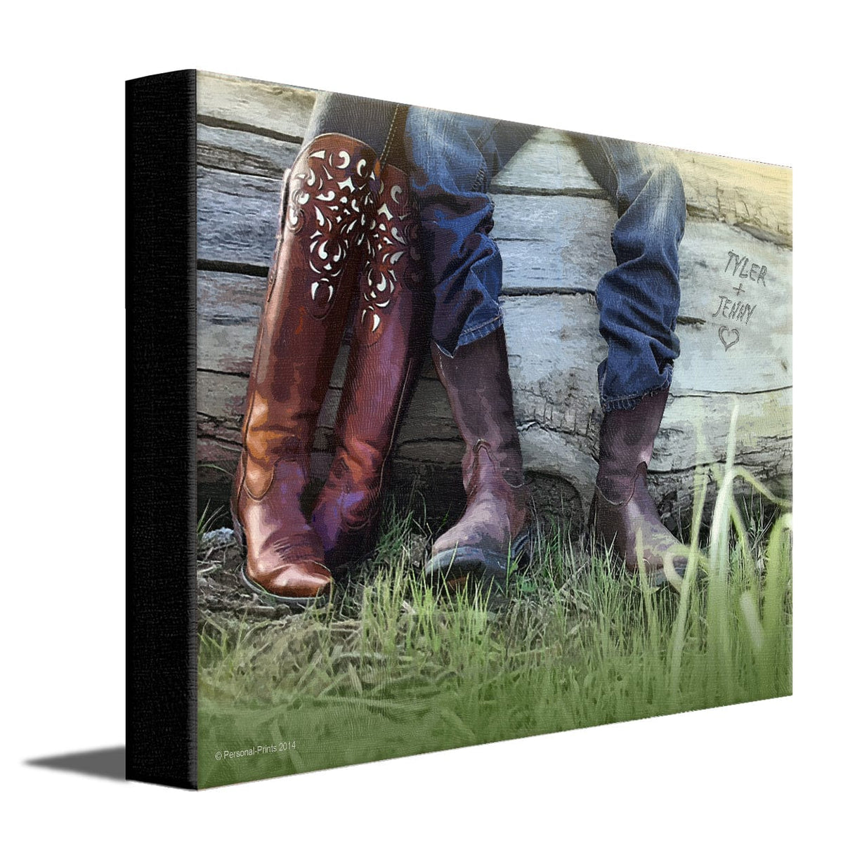 Personal-Prints art 11&quot;x14&quot; Stretched Canvas Boot Love