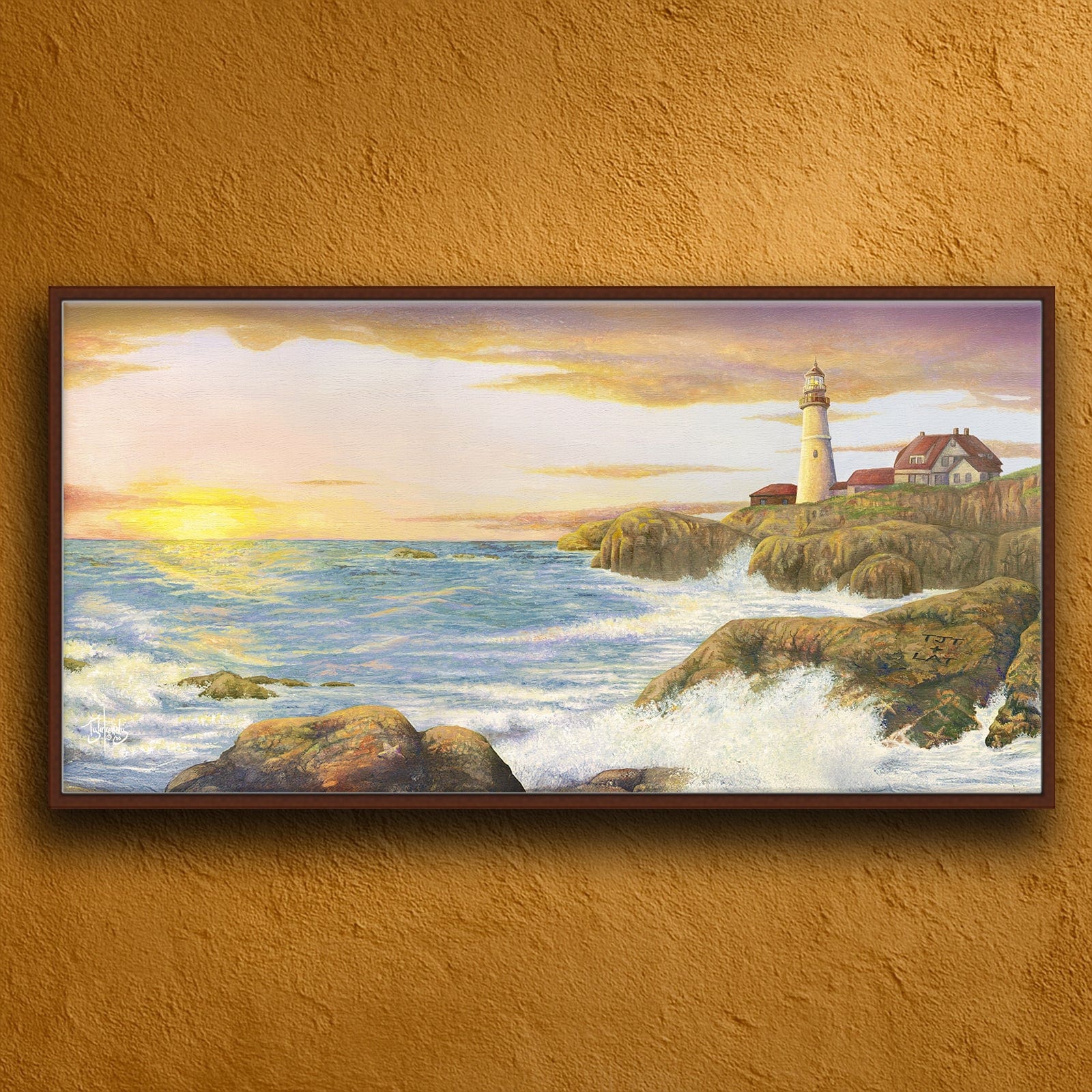 Personal-Prints art 16"x32" Float Framed Canvas Breaking Dawn