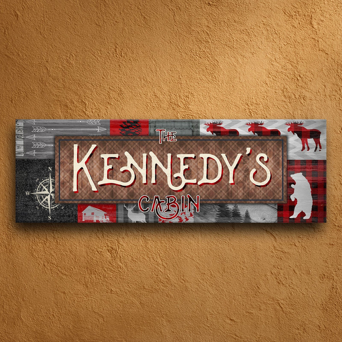 Personal-Prints art Buffalo Plaid Name Art