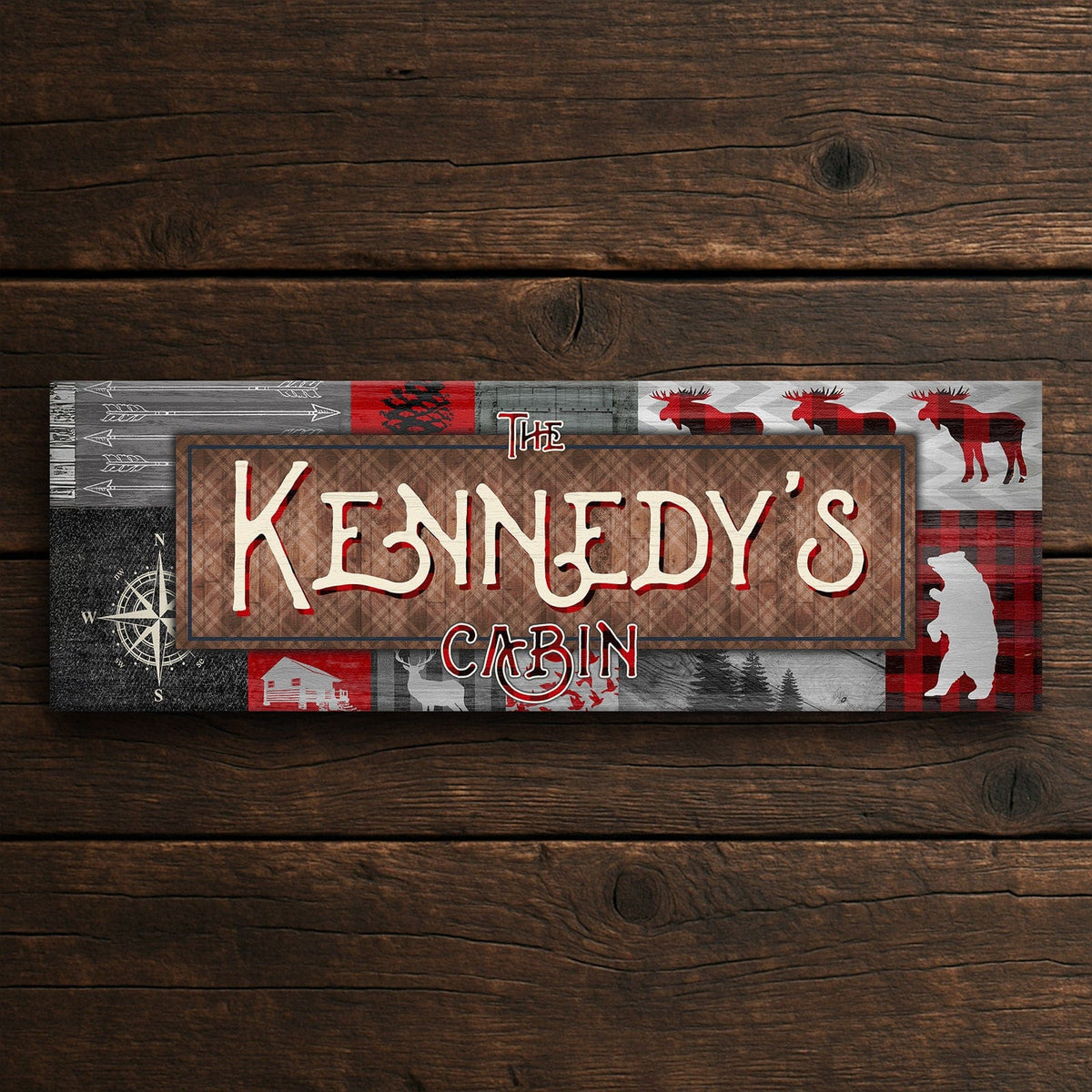 Personal-Prints art Buffalo Plaid Name Art