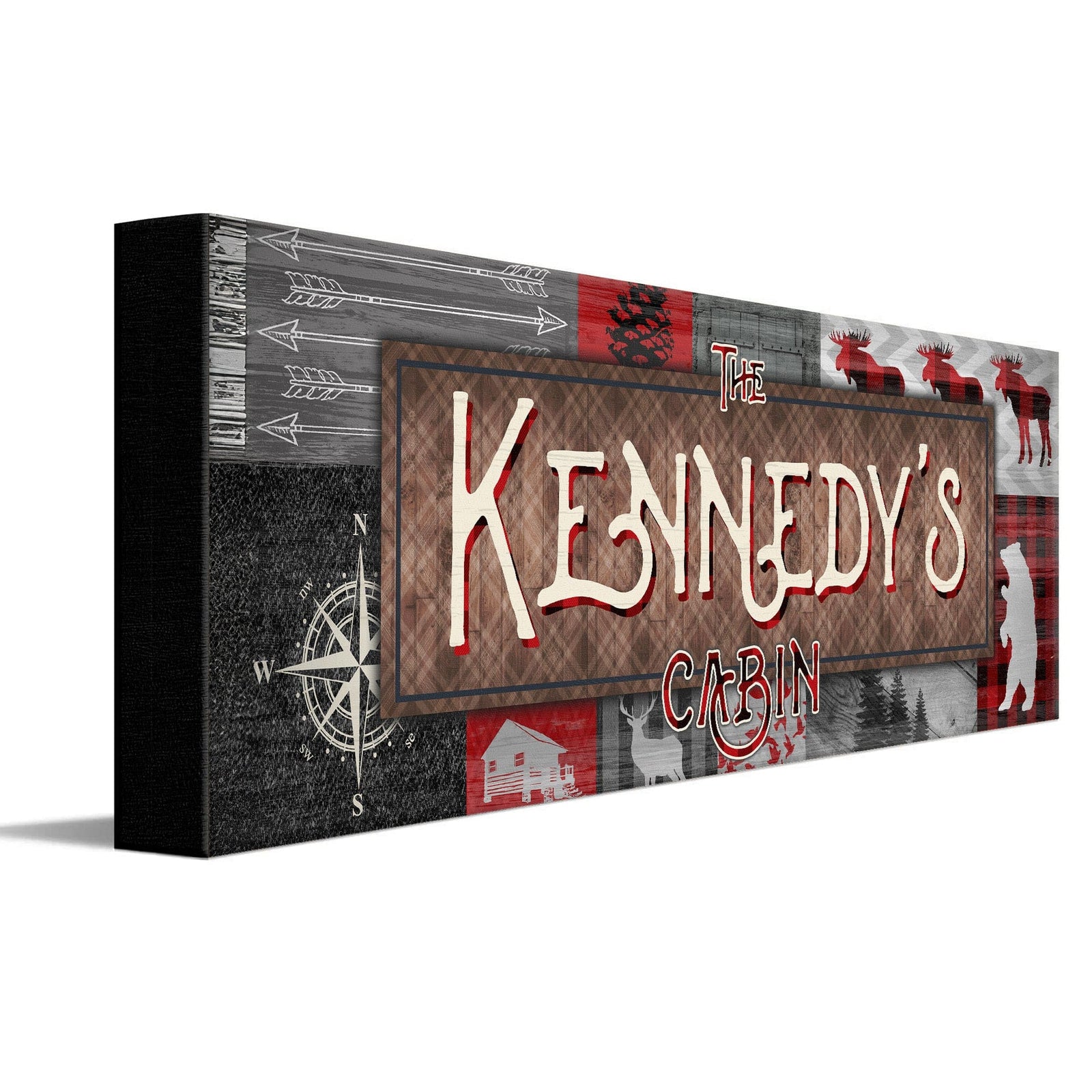 Personal-Prints art Buffalo Plaid Name Art