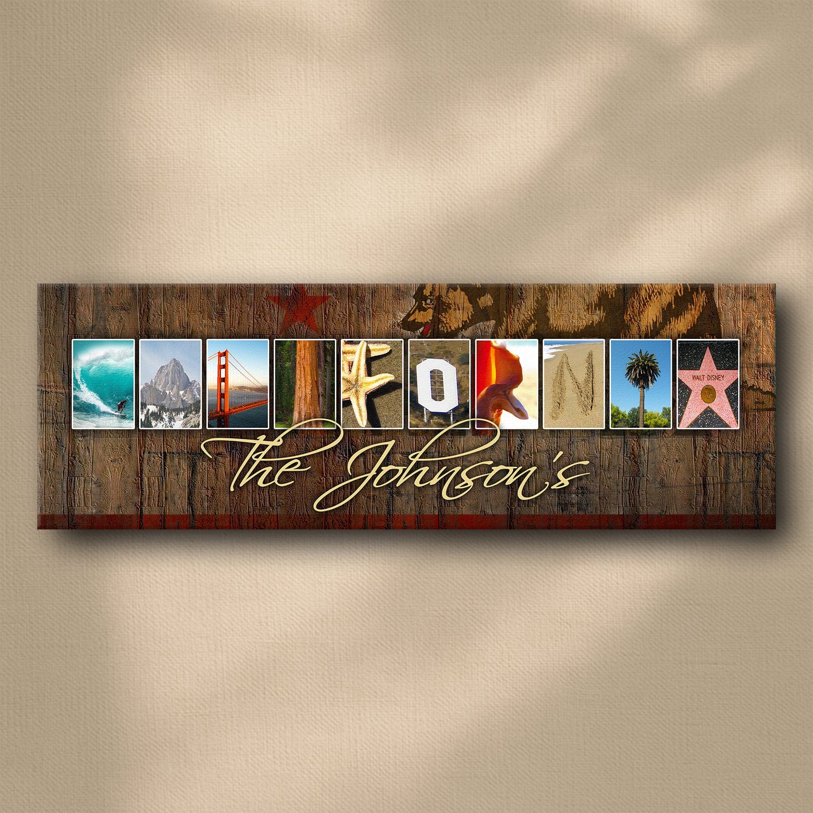 Personal-Prints art CALIFORNIA - State Name Art