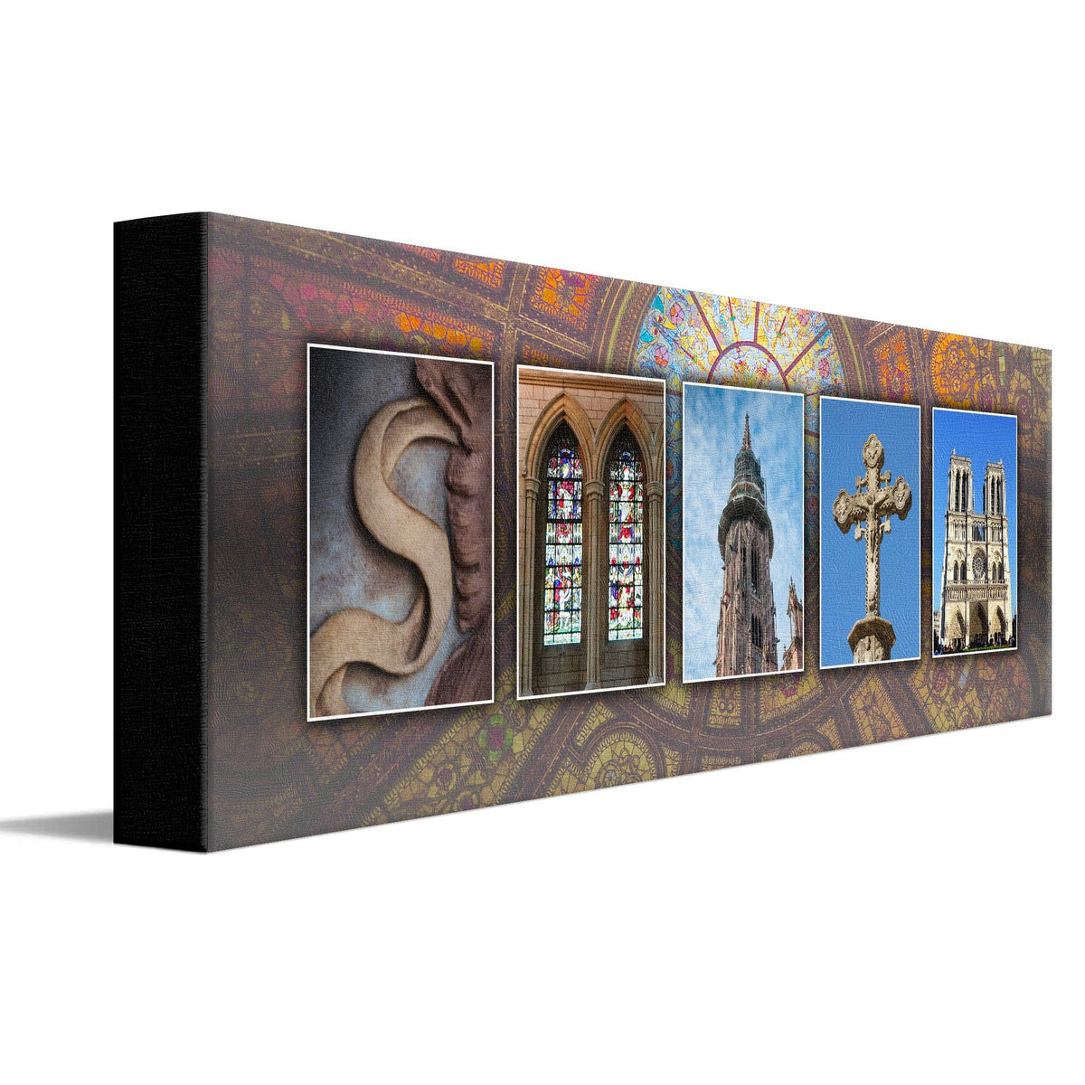 Personal-Prints art 6&quot;x18&quot; Stretched Canvas Cathedral Architecture Letter Name Print