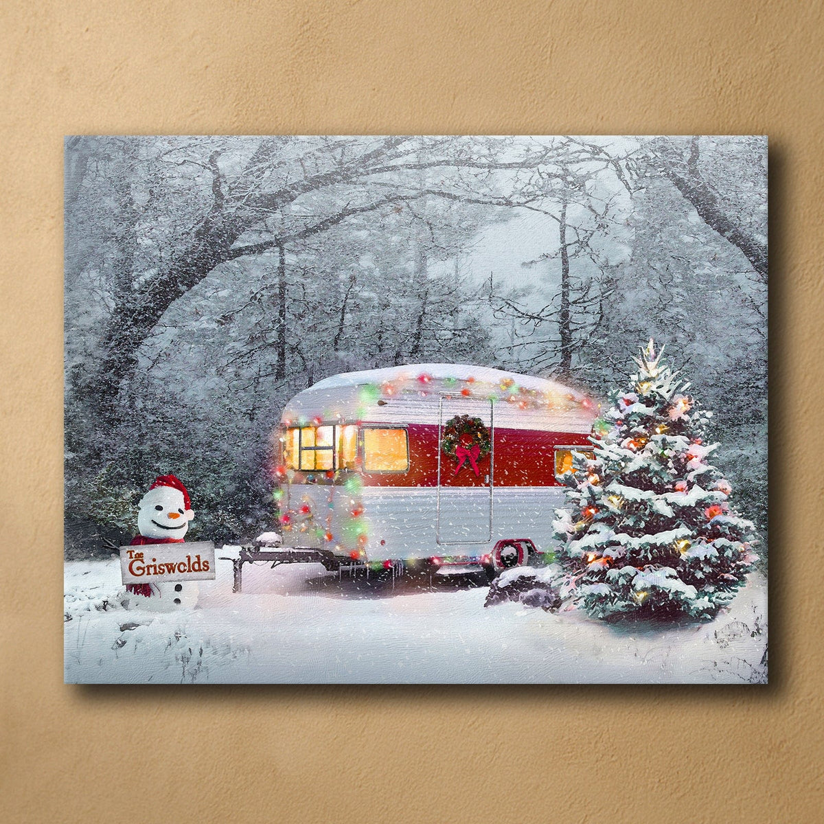 Personal-Prints art 16&quot;x20&quot; Stretched Canvas Christmas Camper