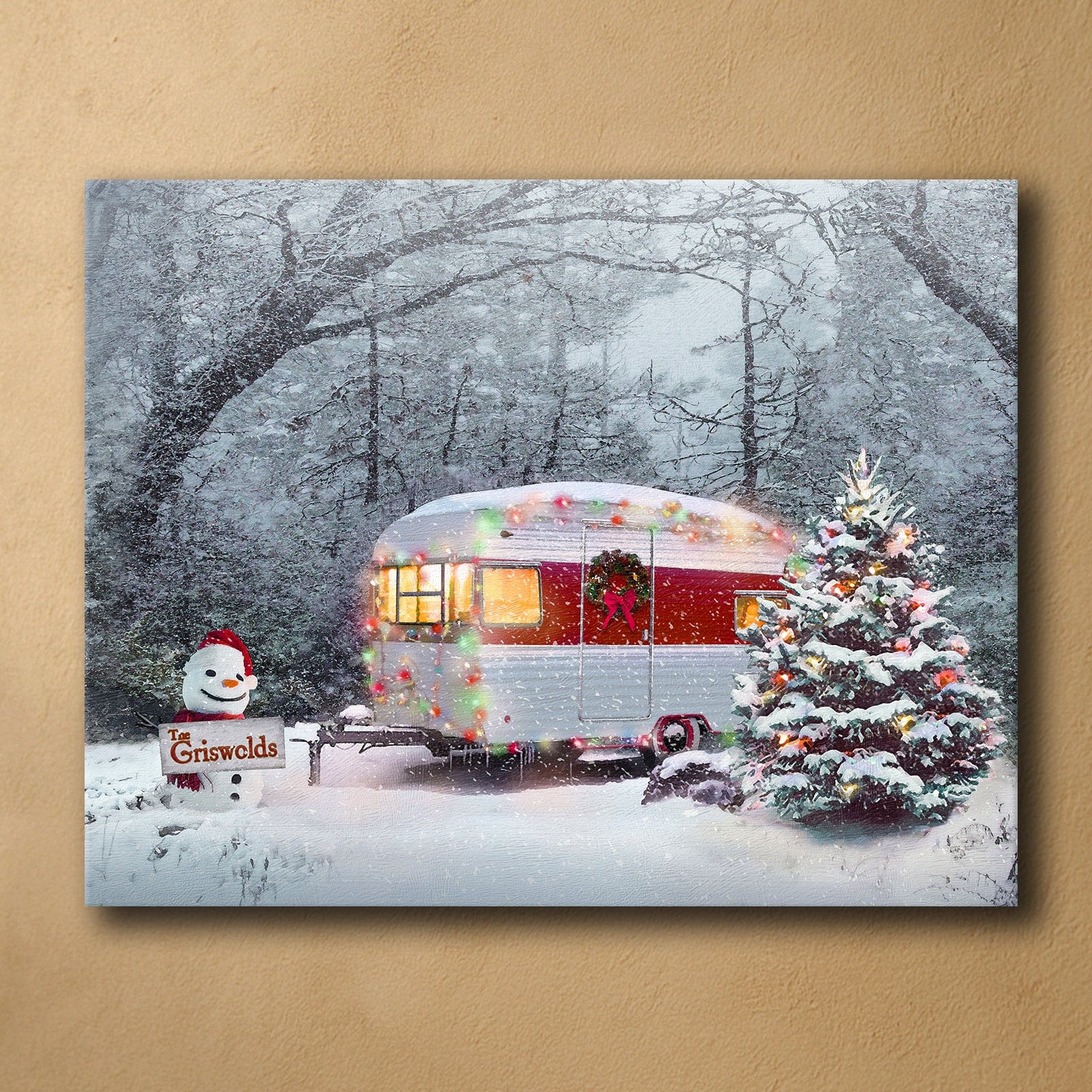 Personal-Prints art 16"x20" Stretched Canvas Christmas Camper