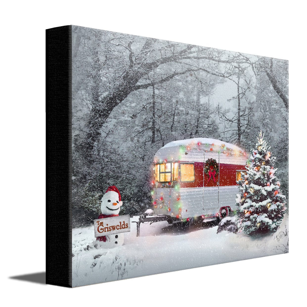 Personal-Prints art 11&quot;x14&quot; Stretched Canvas Christmas Camper