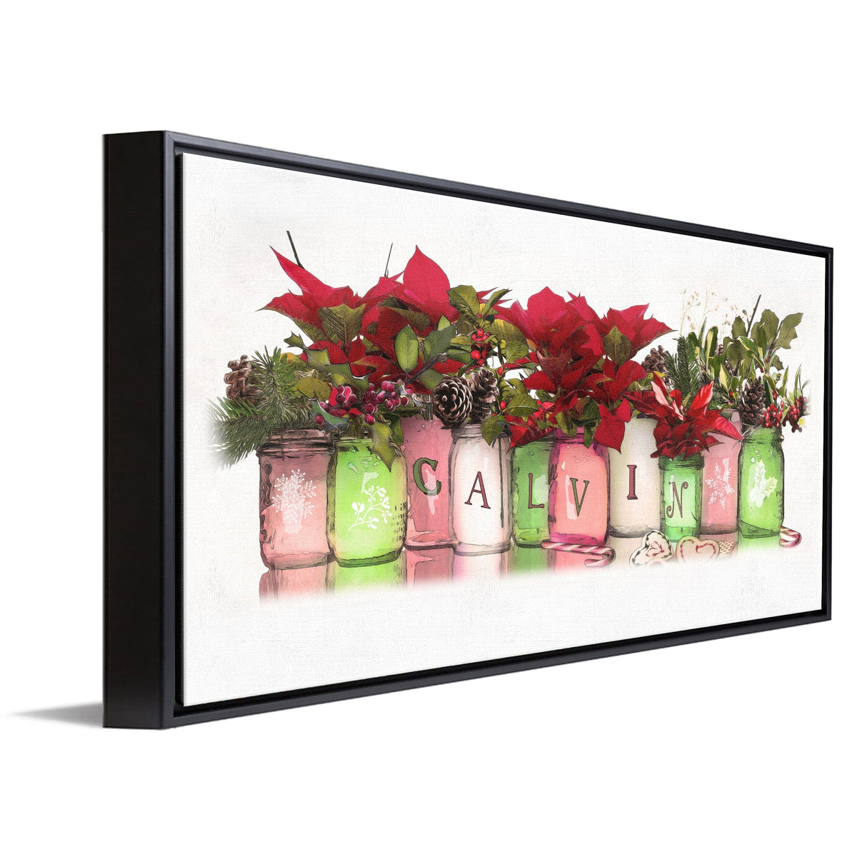 Personal-Prints art Christmas GRANDKIDS Mason Jars