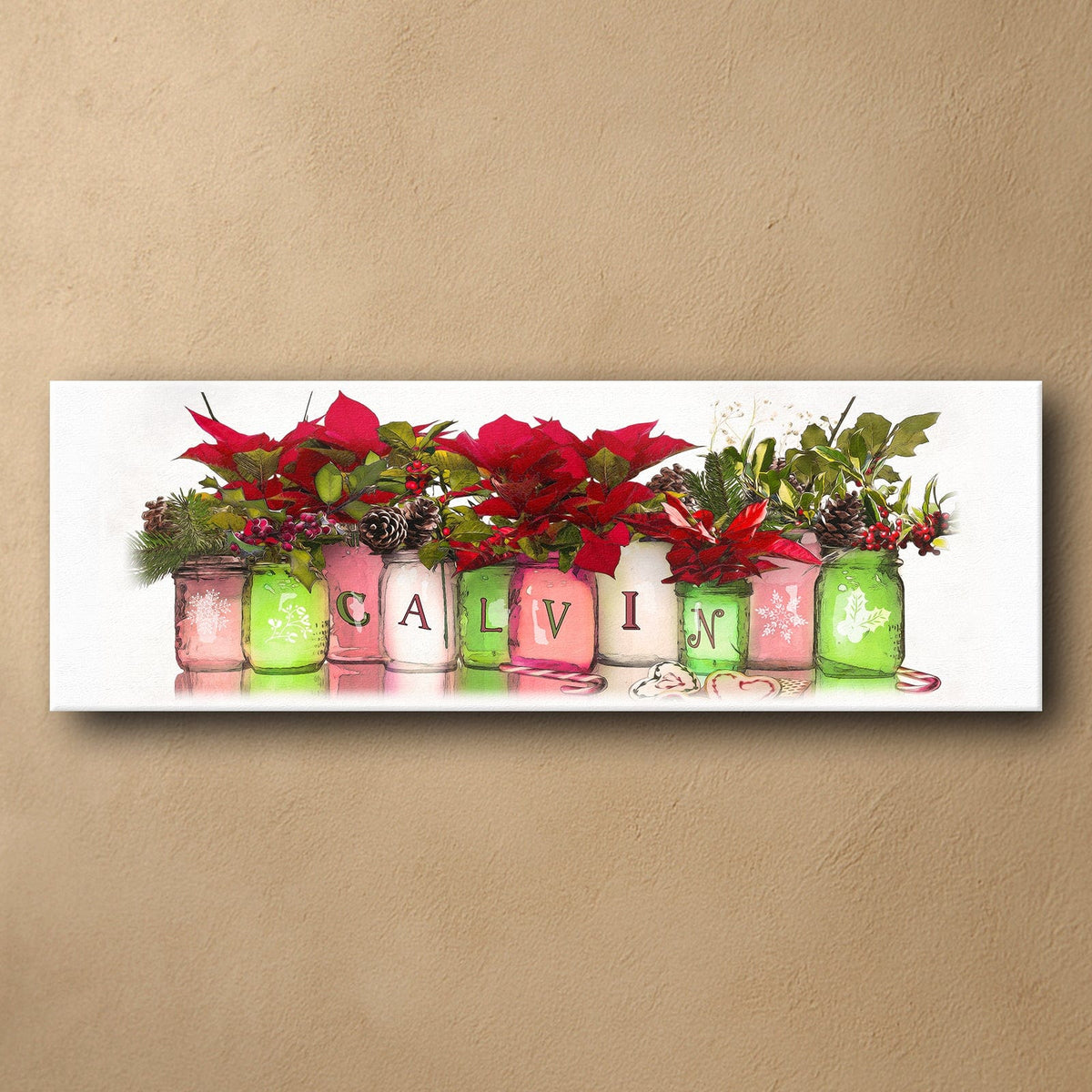 Personal-Prints art Christmas GRANDKIDS Mason Jars