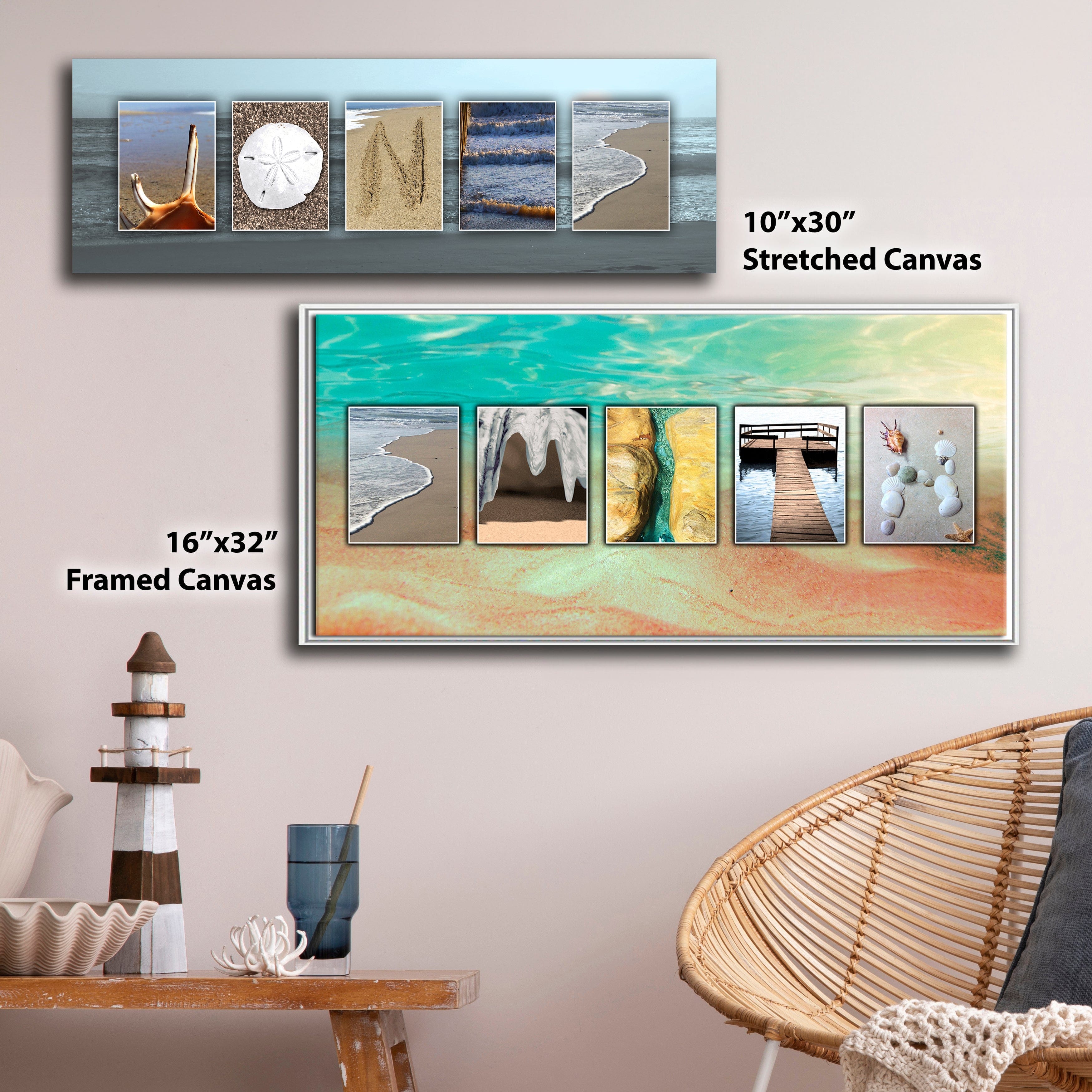 Coastal Beach Personalized Name Art - Order Custom Name Art Online ...