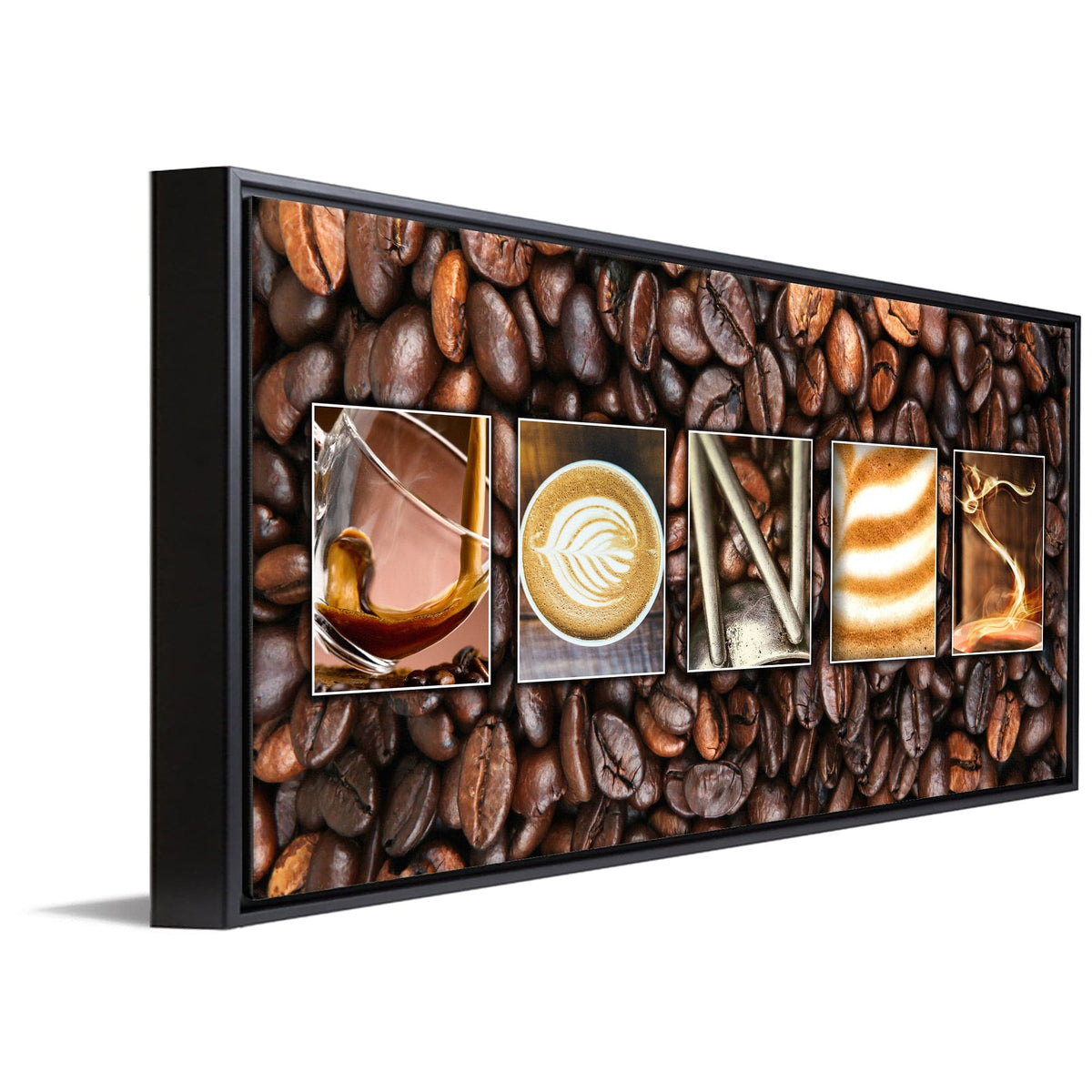 Personal-Prints art 16&quot;x32&quot; Float Framed Canvas Coffee Letter Name Art Print