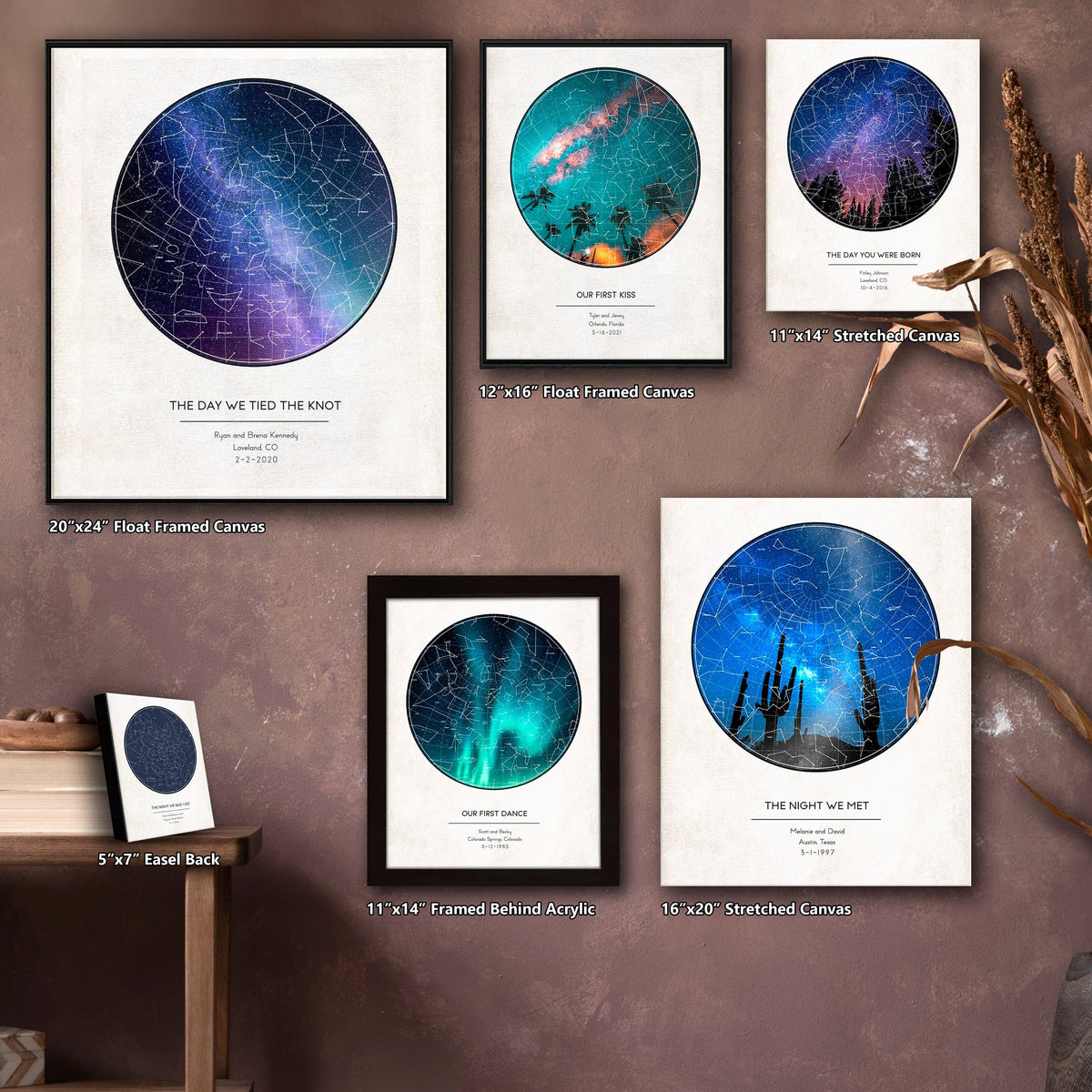 Personal-Prints art Custom Star Map - Constellations in the Night Sky