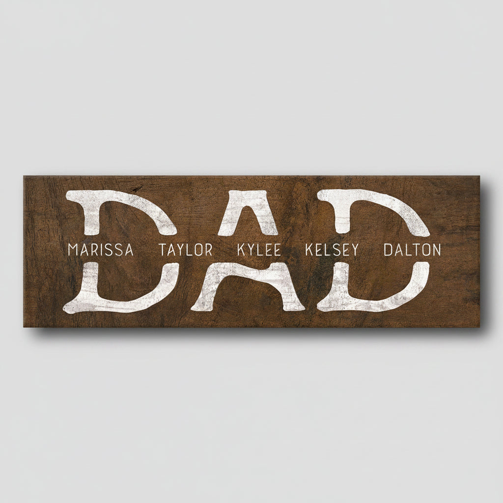 Personal-Prints art Dad & Children Personalized Sign