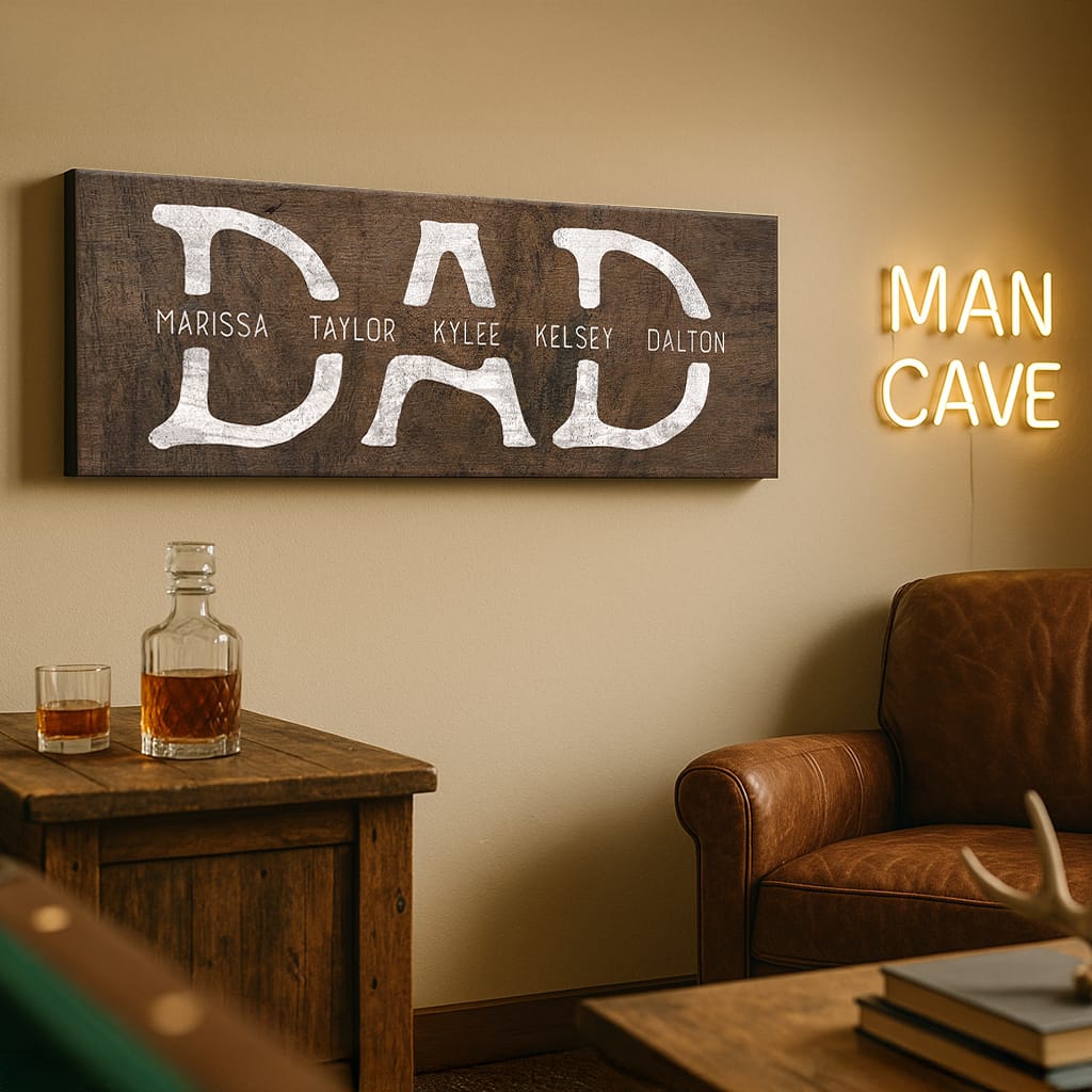 Personal-Prints art Dad & Children Personalized Sign