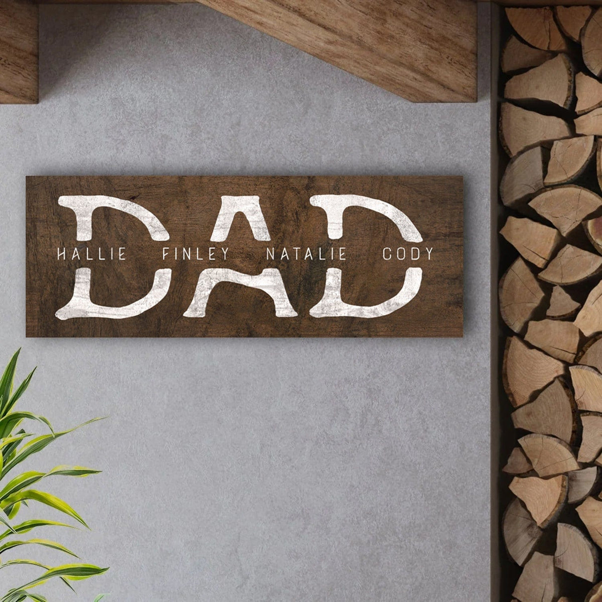 Personal-Prints art Dad &amp; Children Personalized Sign