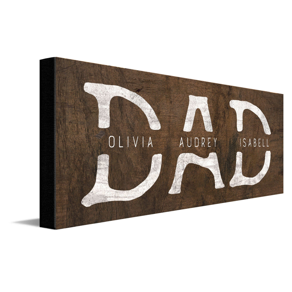 Personal-Prints art 6&quot;x18&quot; Stretched Canvas Dad &amp; Children Personalized Sign