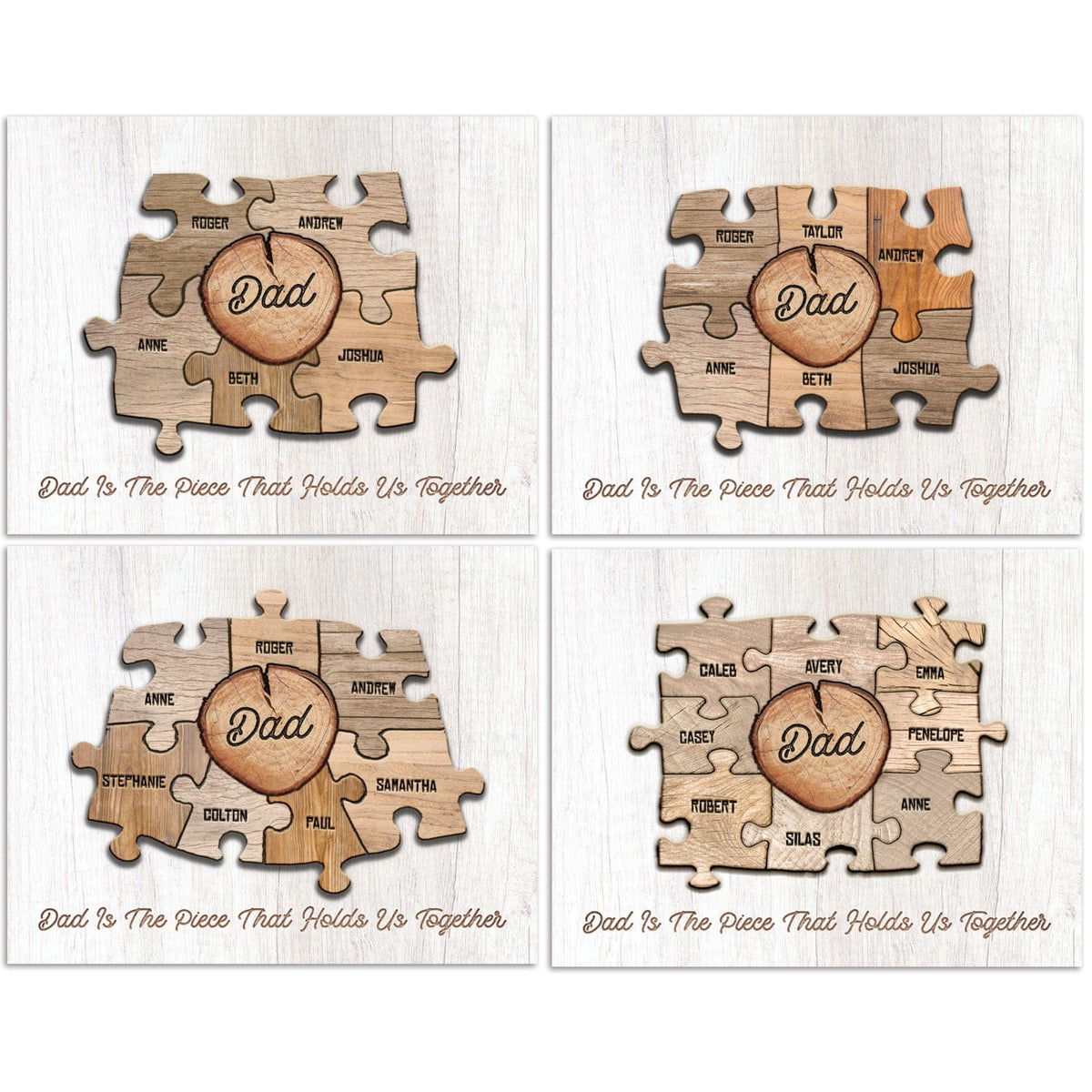 Personal-Prints art Dad &amp; Children Wood Puzzle Sign